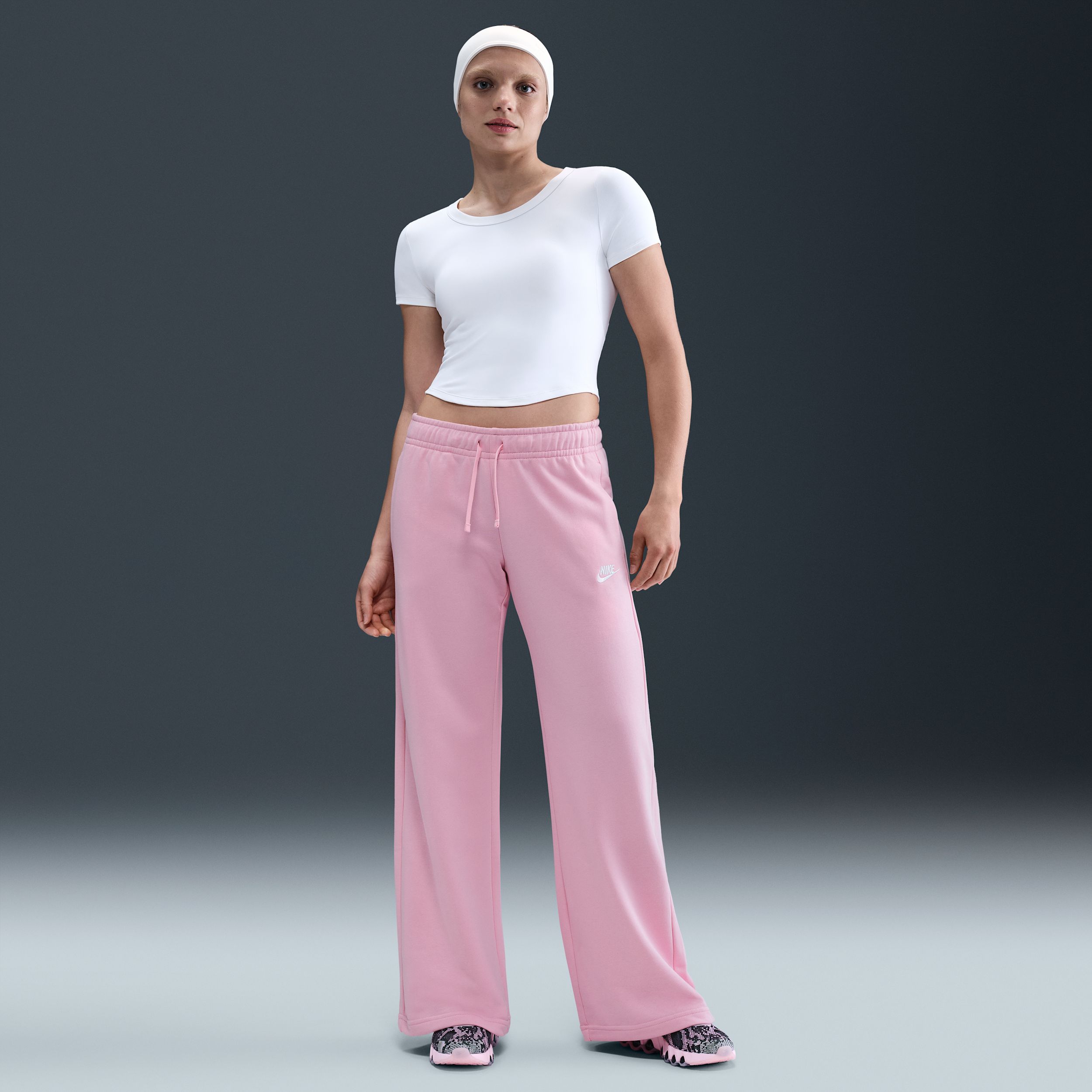 Nike Women's  Sportswear Club Fleece Mid-rise Wide-leg Sweatpants