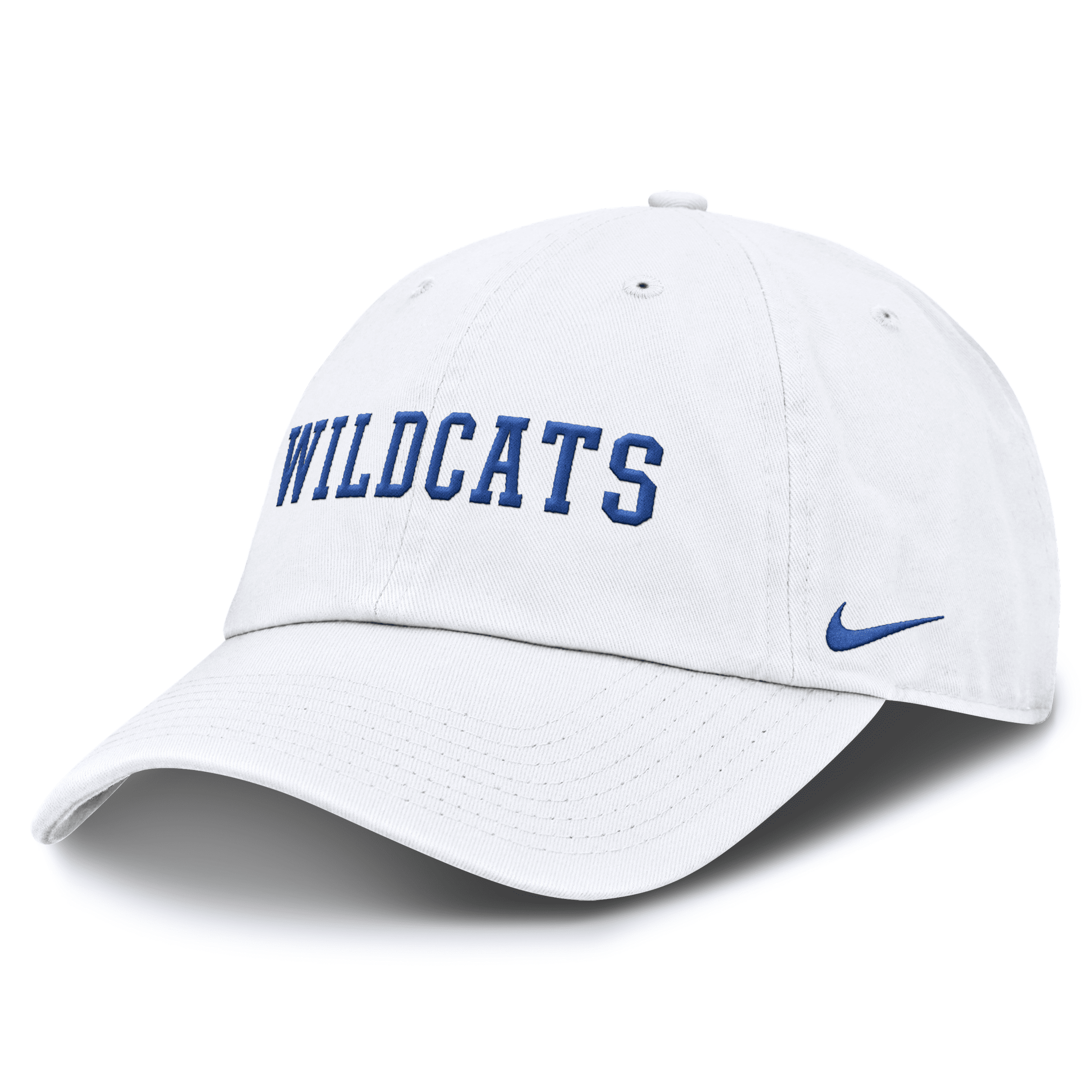 Nike White Kentucky Wildcats Core Club Mascot Wordmark Adjustable Hat In White