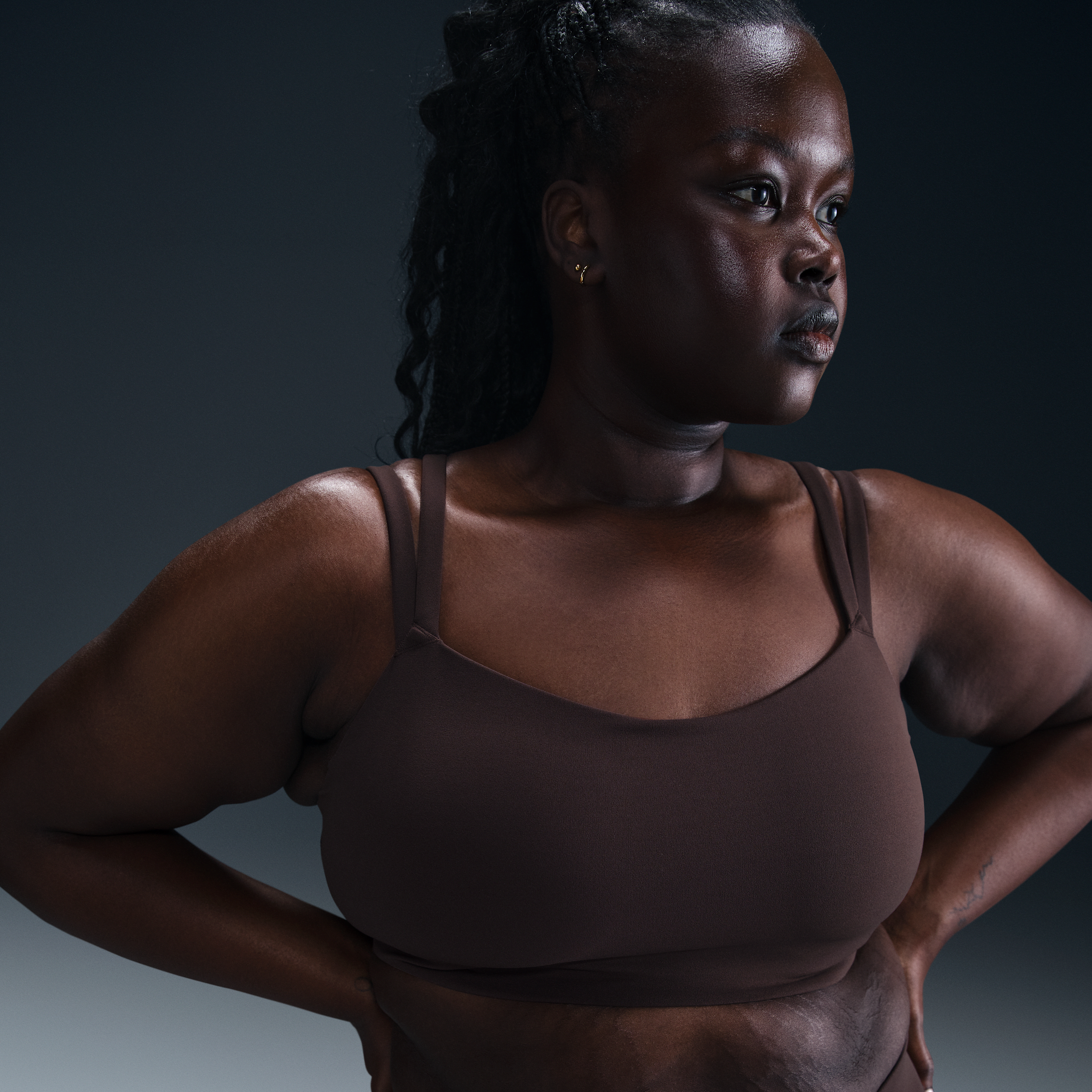 Shop Nike Women's Zenvy Strappy Light-support Padded Sports Bra (plus Size) In Brown