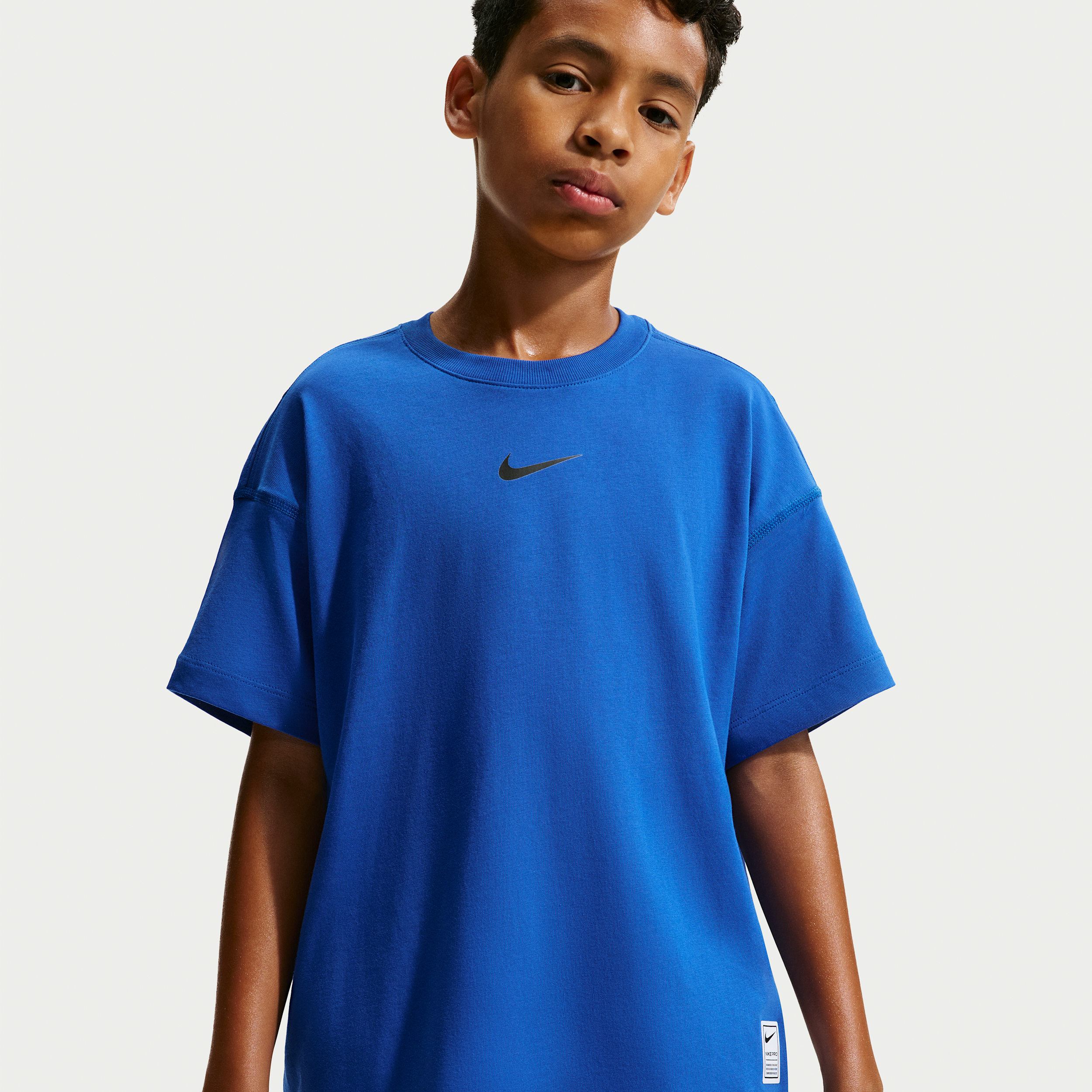 Nike Pro Big Kids' (Boys') Dri-FIT Short-Sleeve Training Top in Blue | II1283-480