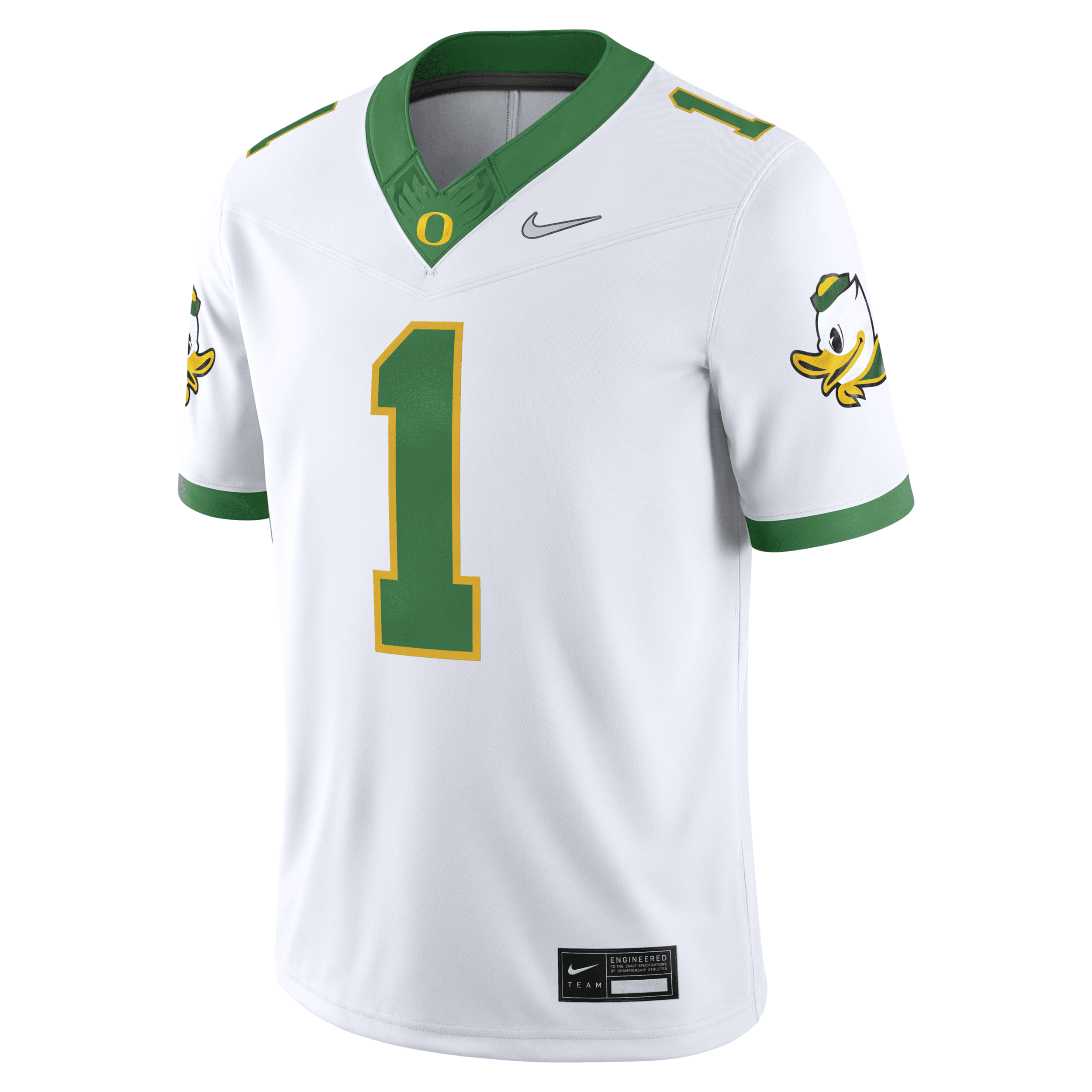 Nike Men's Oregon Ducks #1 White Dri-FIT Replica Alternate Football Game Jersey, Medium