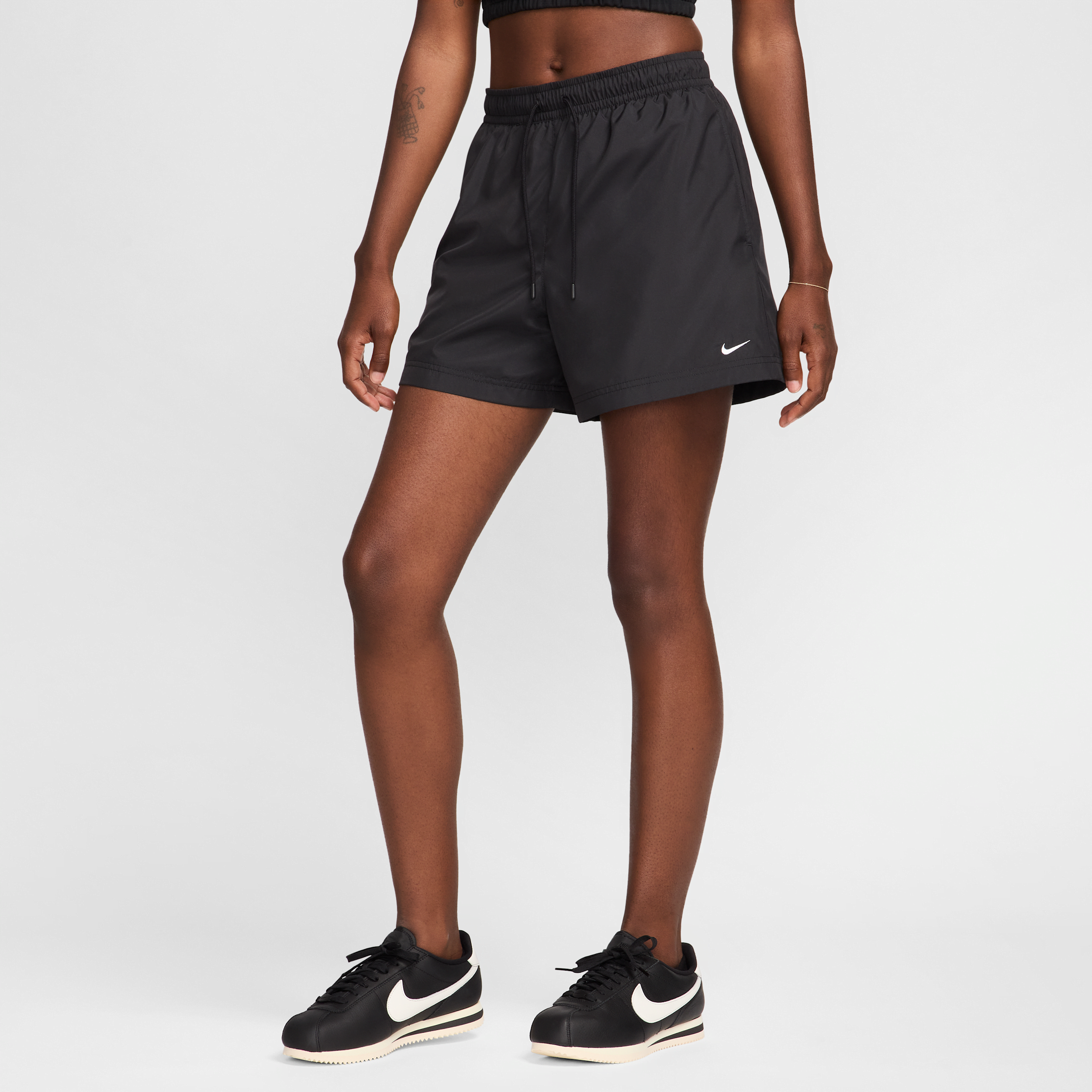 Shop Nike Women's Sportswear Classic Wovens Mid-rise Shorts In Black