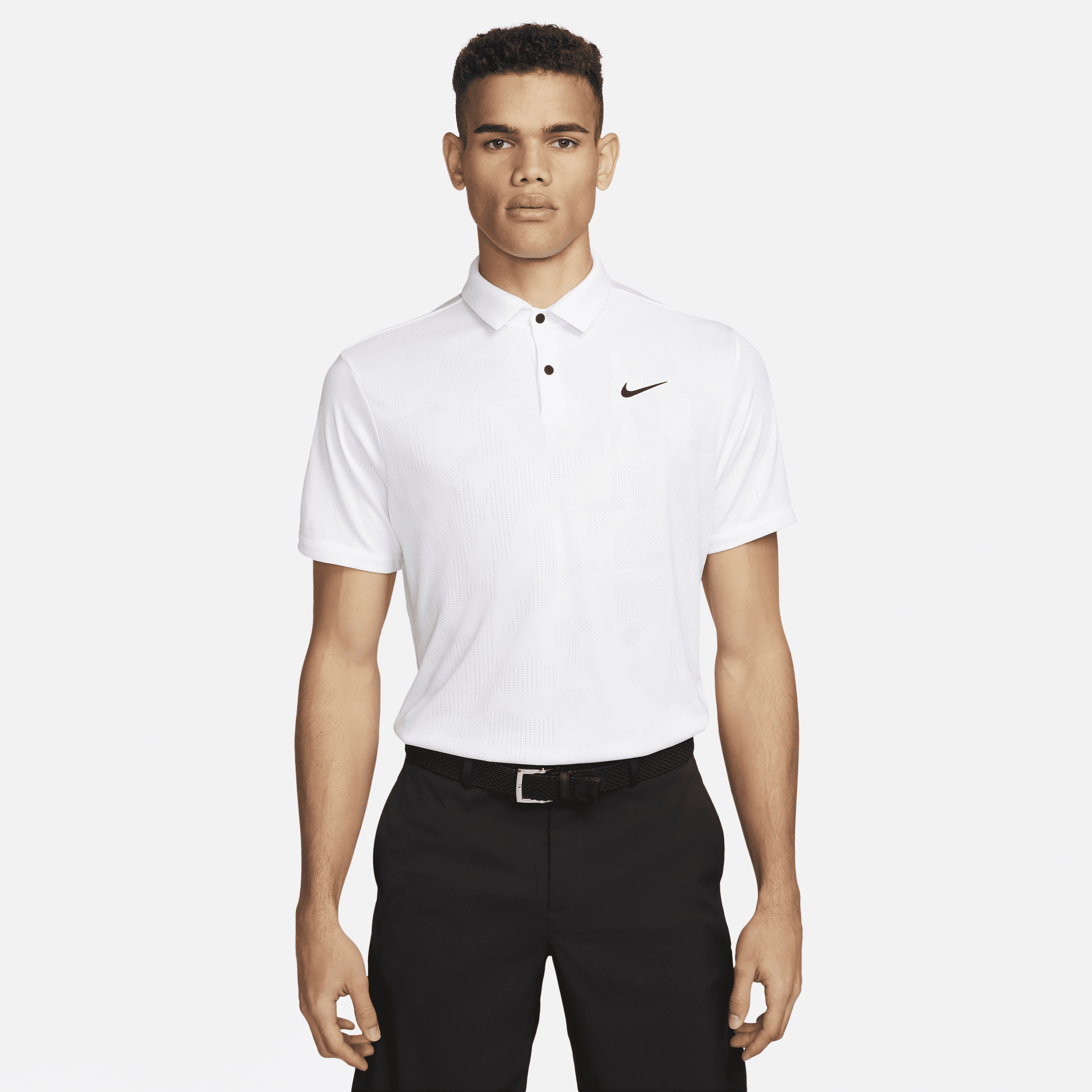 Nike Men's Dri-fit Tour Jacquard Golf Polo In White