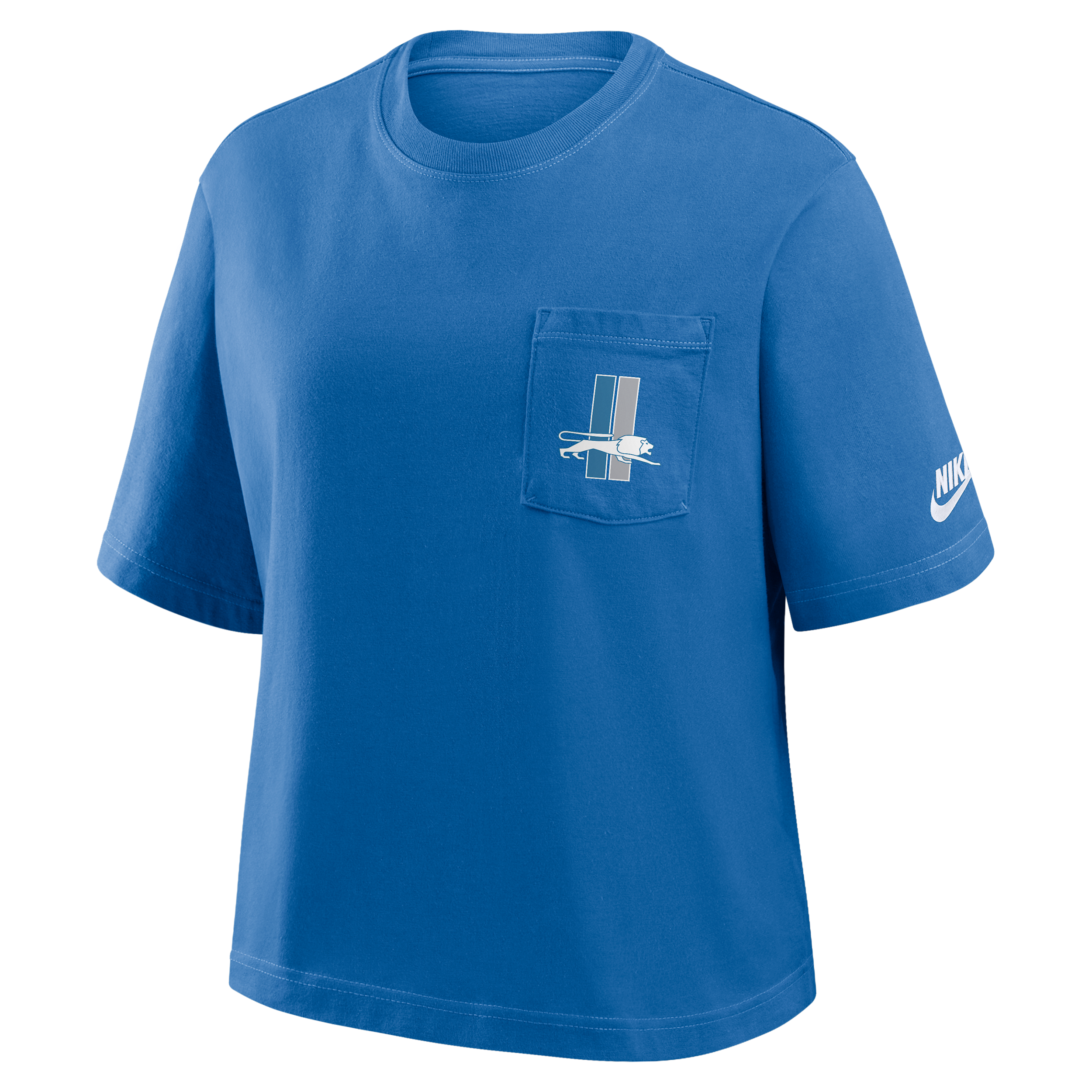 Nike Detroit Lions Rewind Pocket Boxy  Women's Nfl T-shirt In Blue