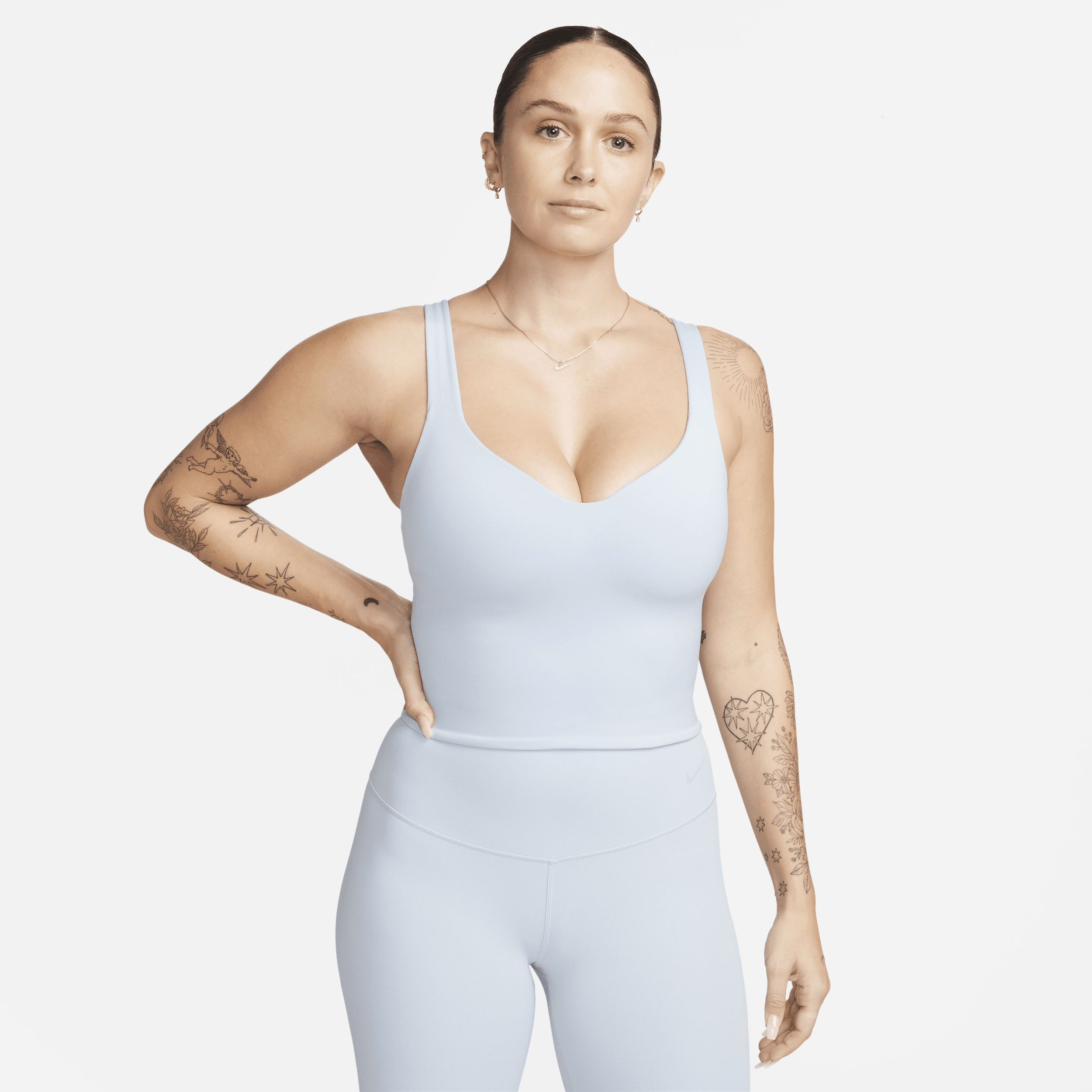 Shop Nike Women's Alate Medium-support Padded Sports Bra Tank Top In Blue