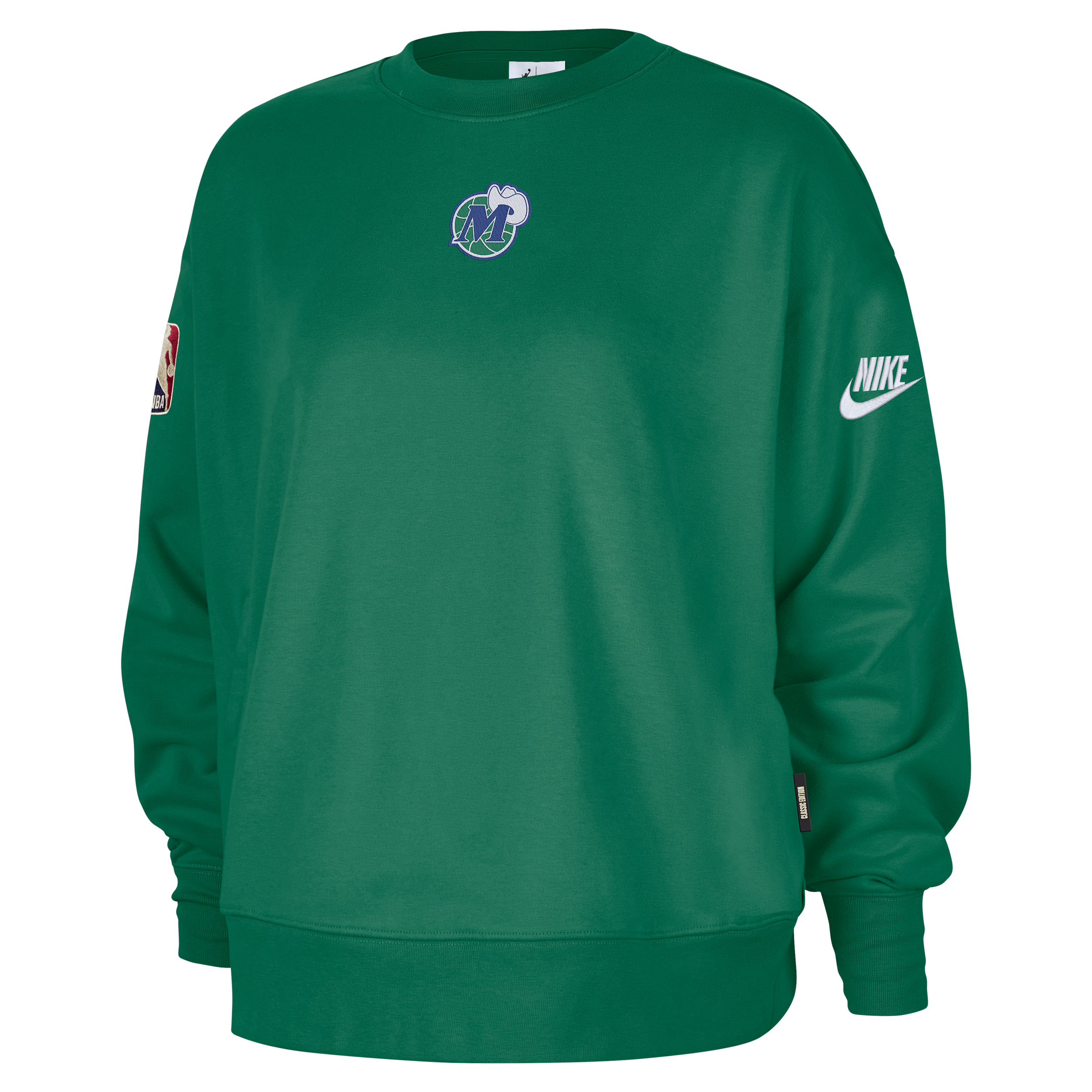 Nike Dallas Mavericks Hardwood Classics Women's Nba Phoenix Fleece Premium Crewneck Sweatshirt In Green