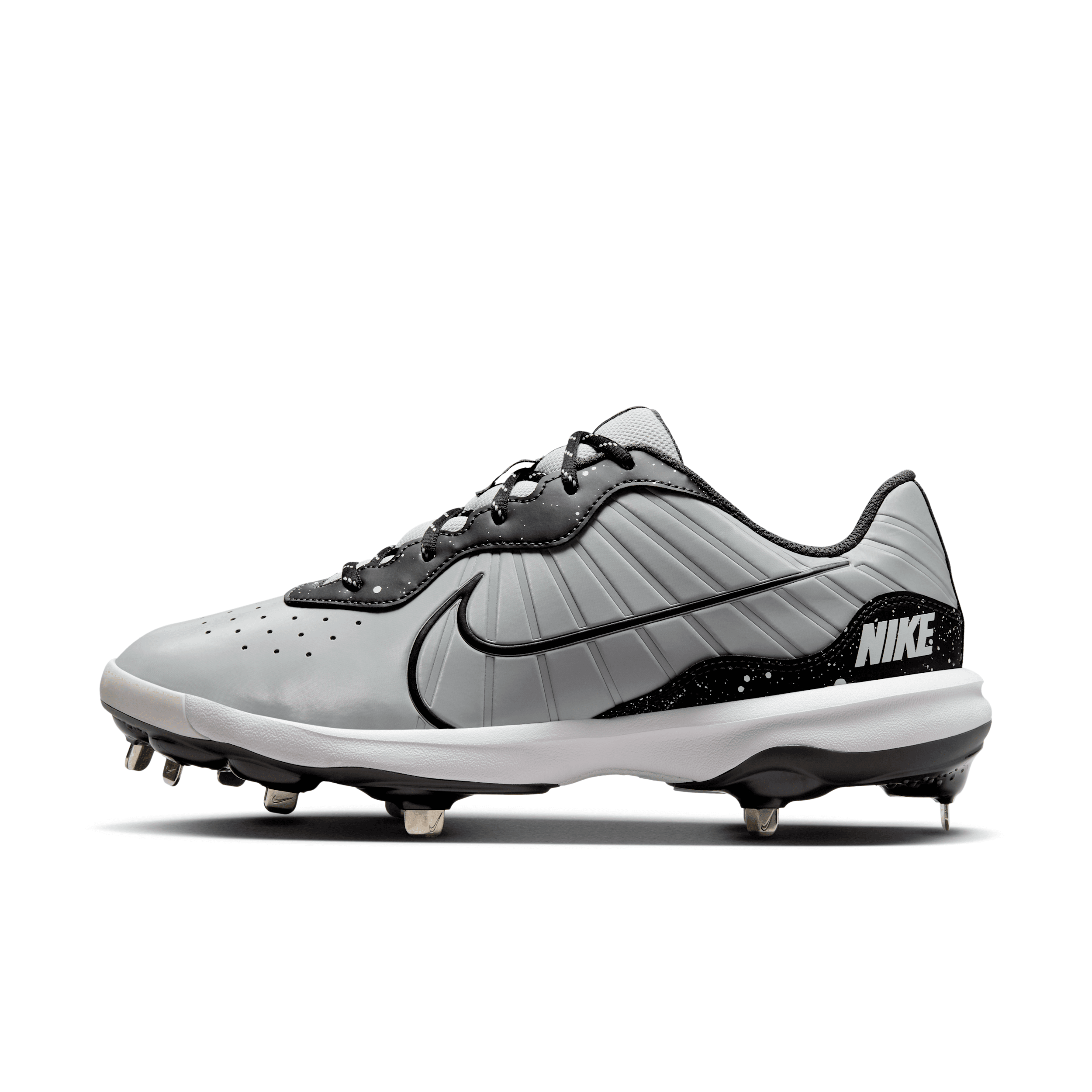 Nike Men's Alpha Huarache Varsity 4 Low Baseball Cleats In Grey