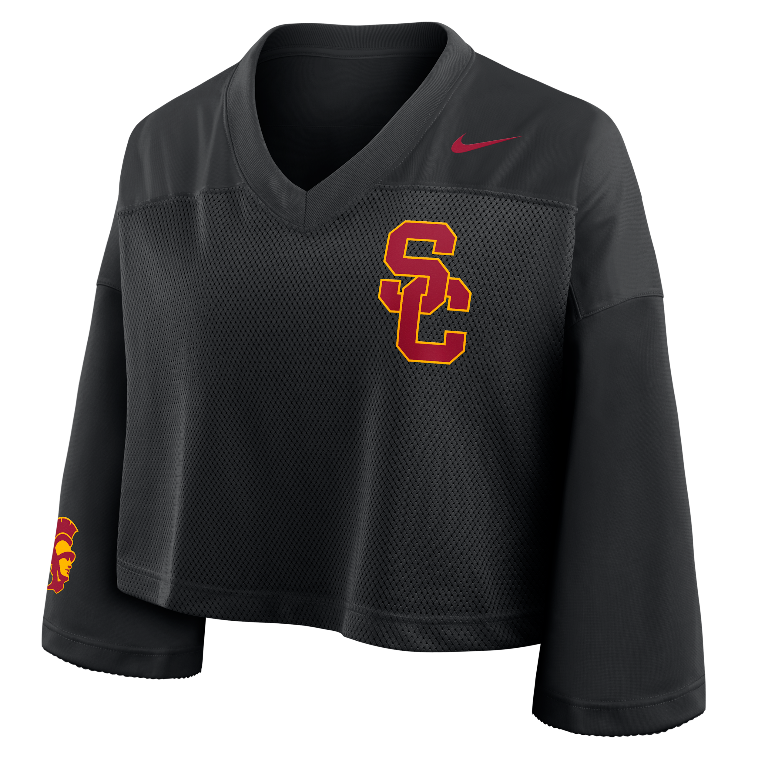 Nike Usc Jersey Women's Dri-fit College Cropped Top In Black
