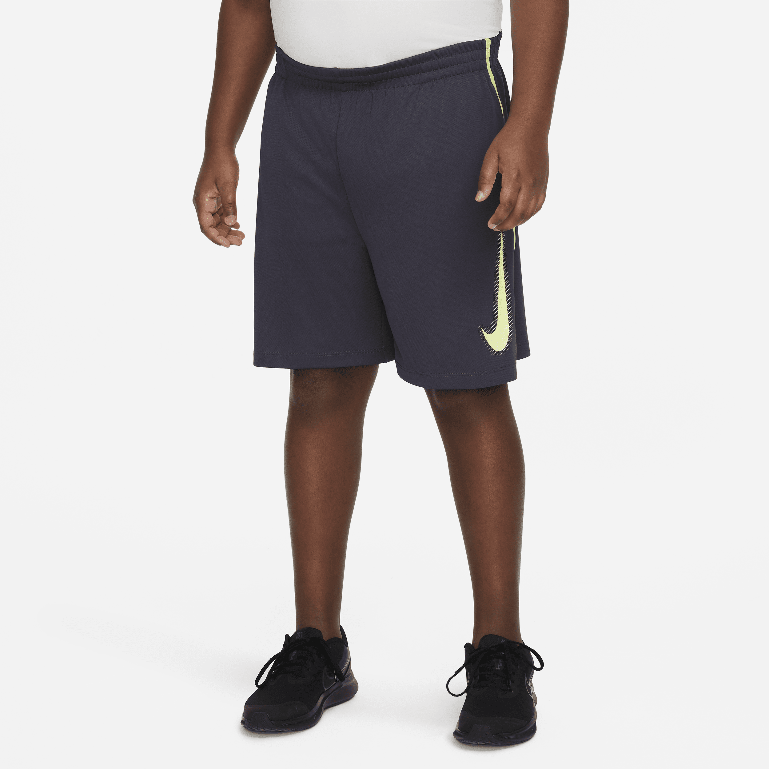 Nike Dri-fit Multi+ Big Kids' (boys') Graphic Training Shorts (extended Size) In Grey