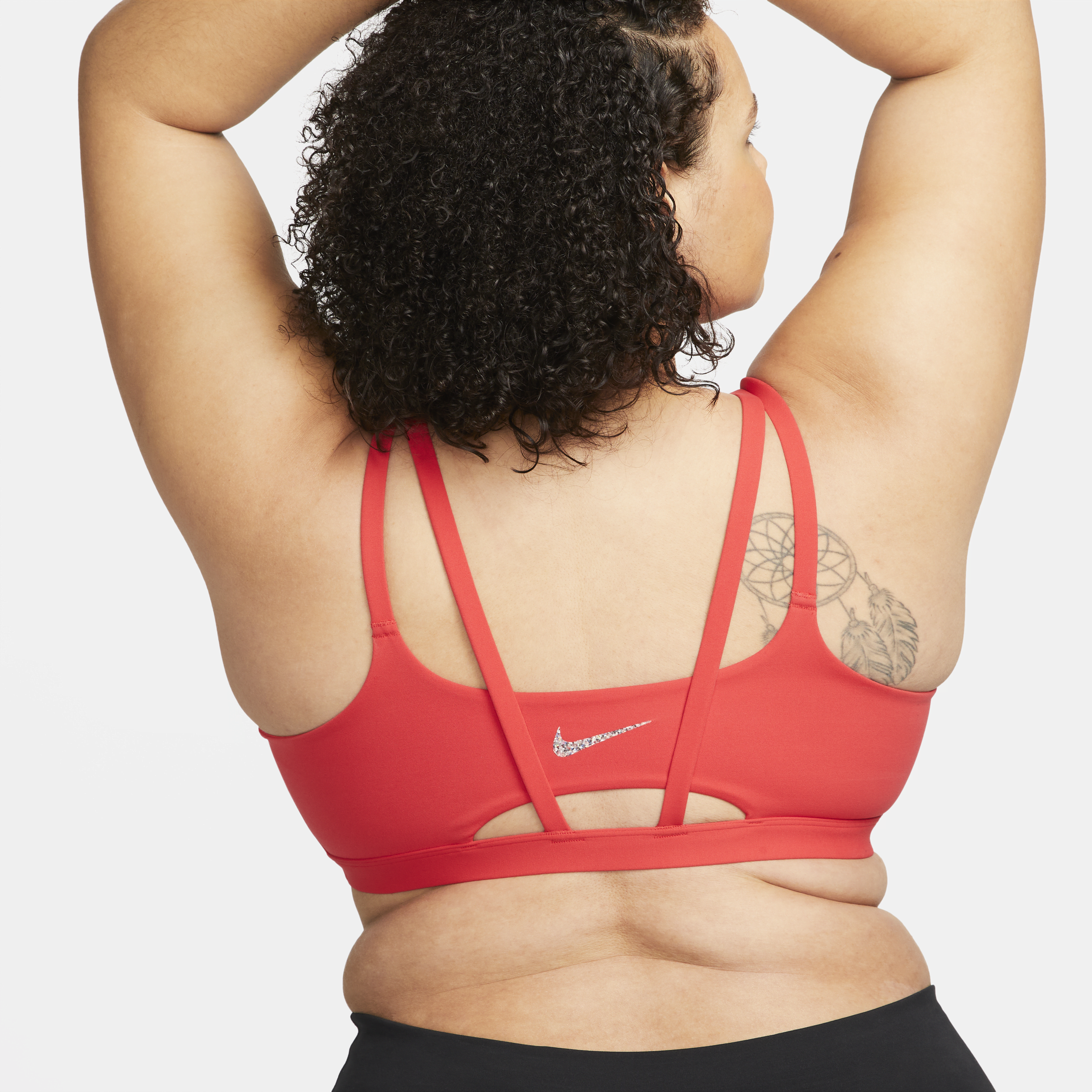 Nike Women's Alate Trace Light-support Padded Strappy Sports Bra (plus Size) In Red