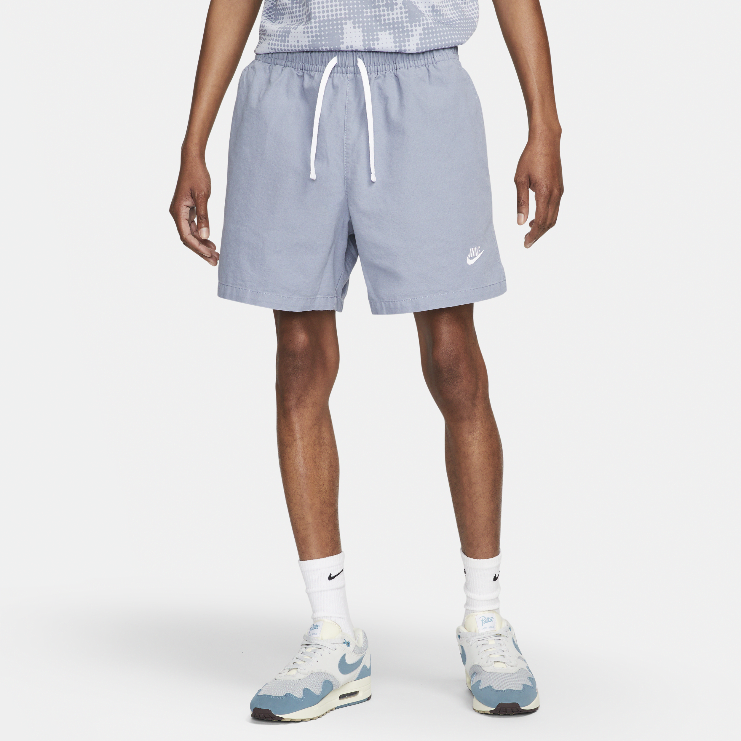 Nike Men's Club Woven Washed Flow Shorts In Blue