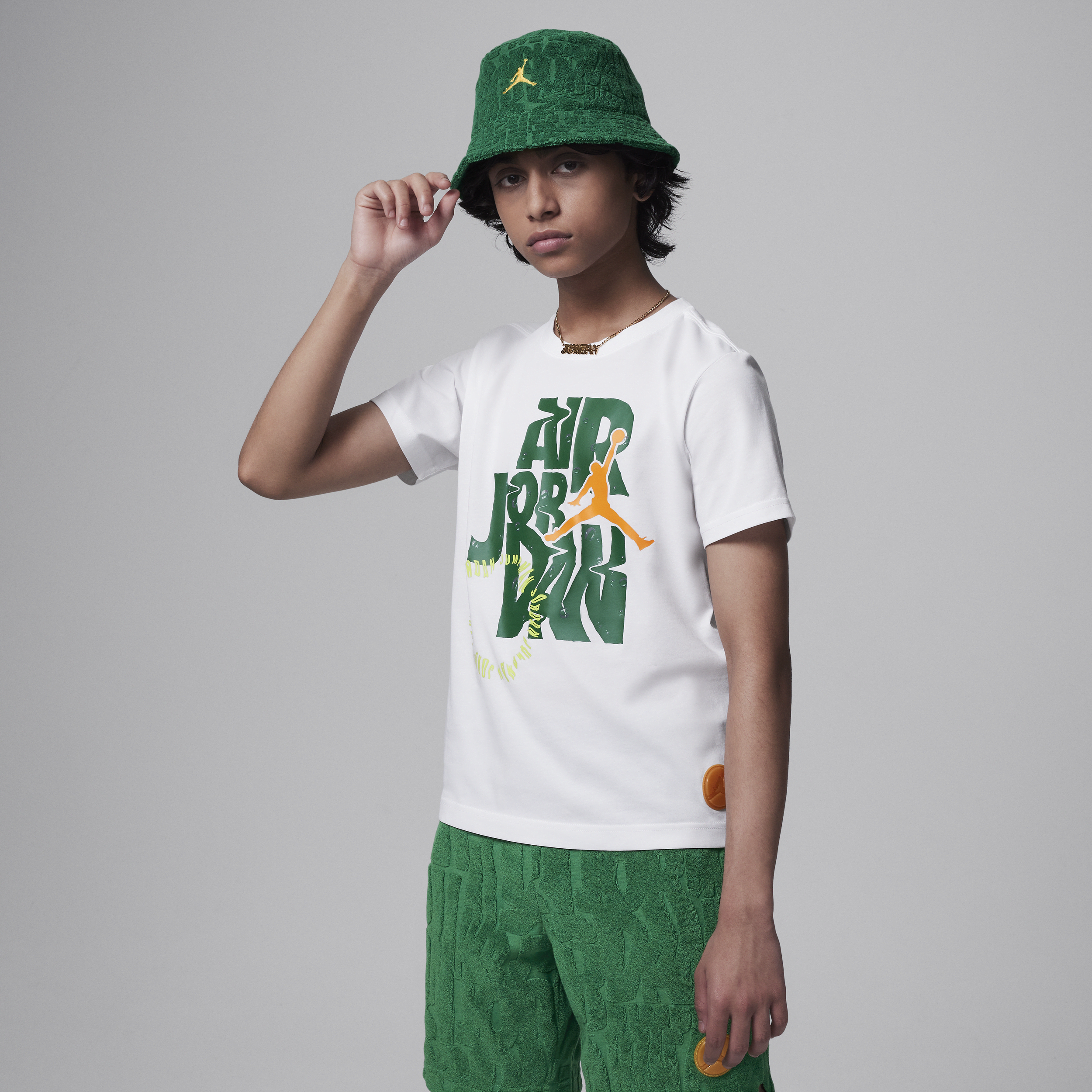 Shop Jordan Fuel Up, Cool Down Big Kids' Graphic T-shirt In White
