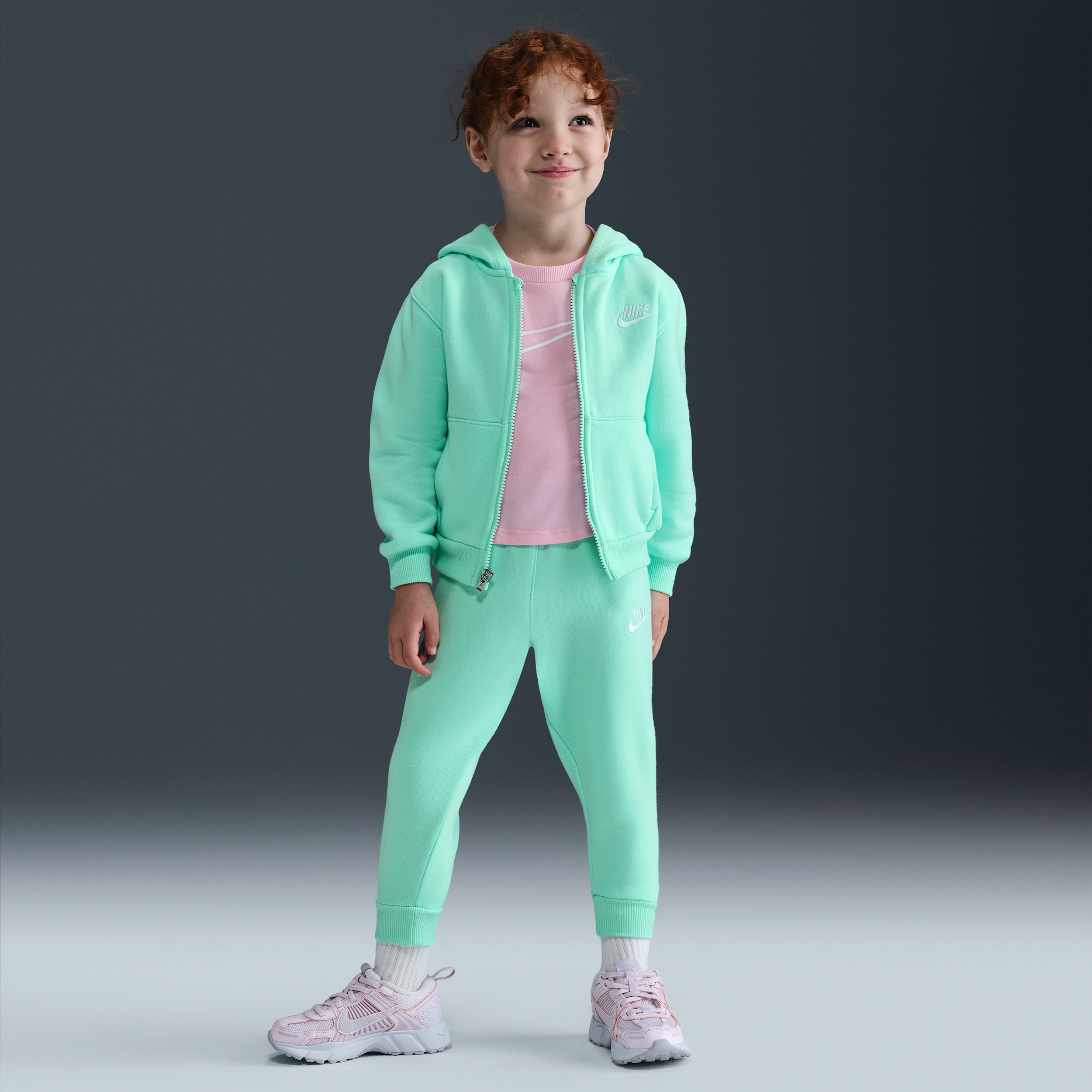 Nike Full-Zip Club Set Toddler 2-Piece Hoodie Set in Green 76L445-E6D 61$
