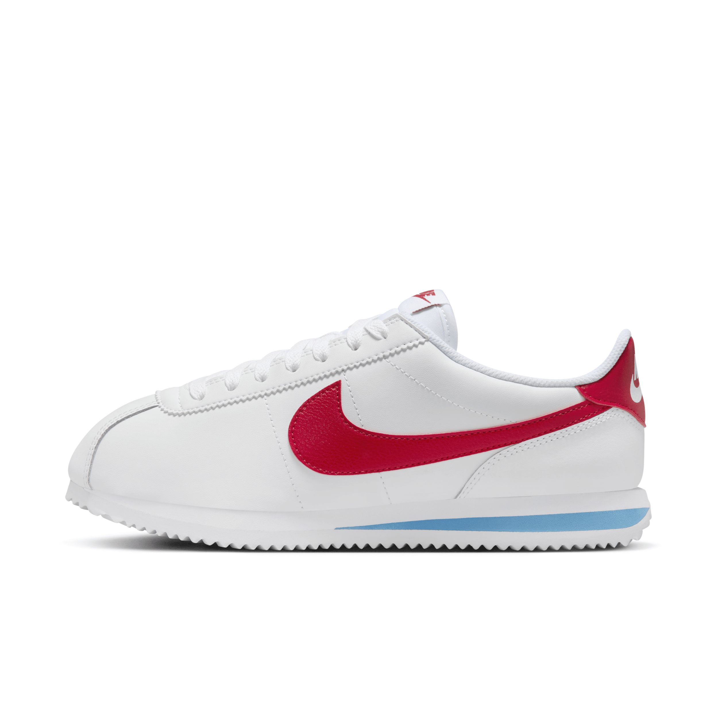 Nike Classic Cortez "white/varsity Red" Leather Sneakers In White
