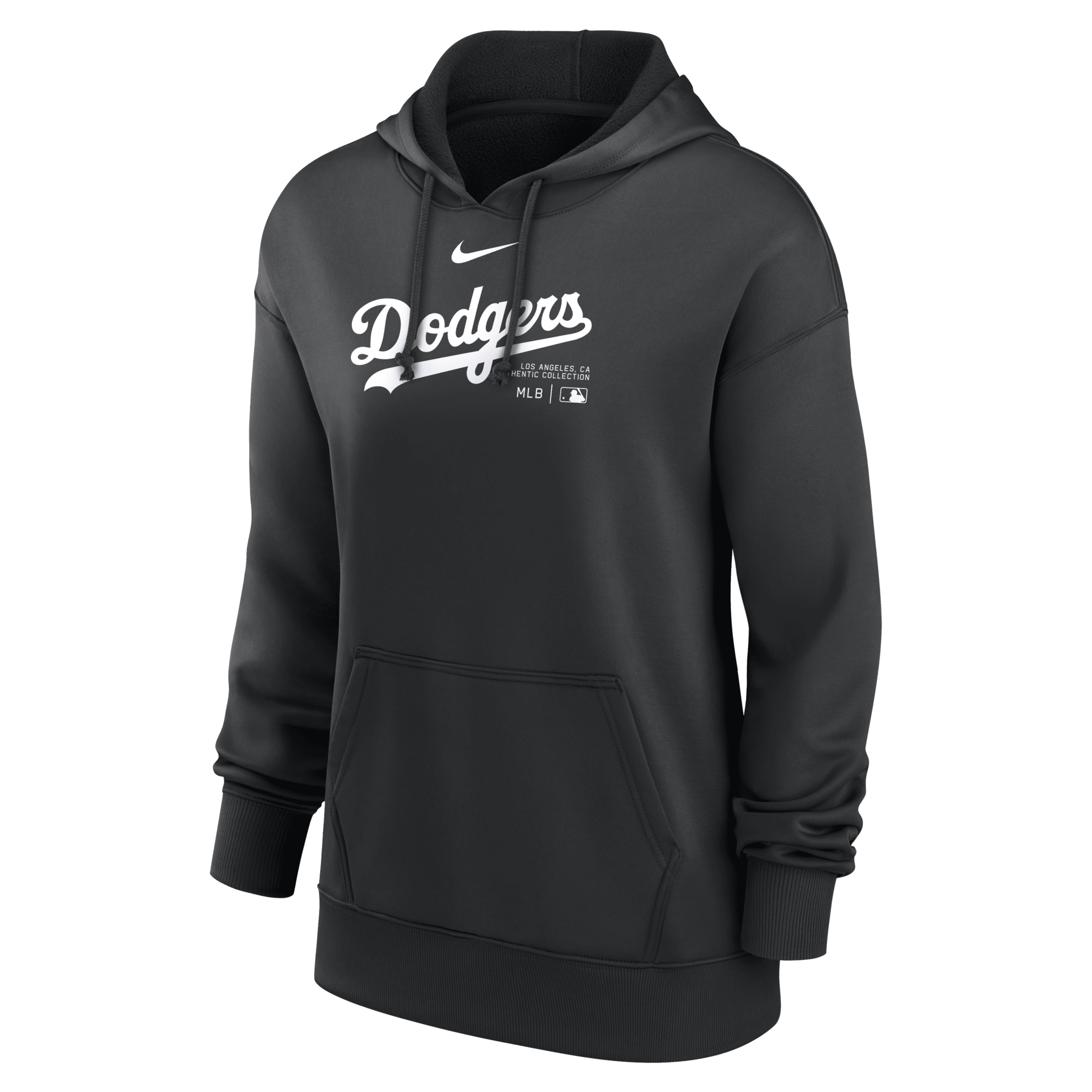 Nike Los Angeles Dodgers Authentic Collection Practice  Women's Dri-fit Mlb Pullover Hoodie In Black