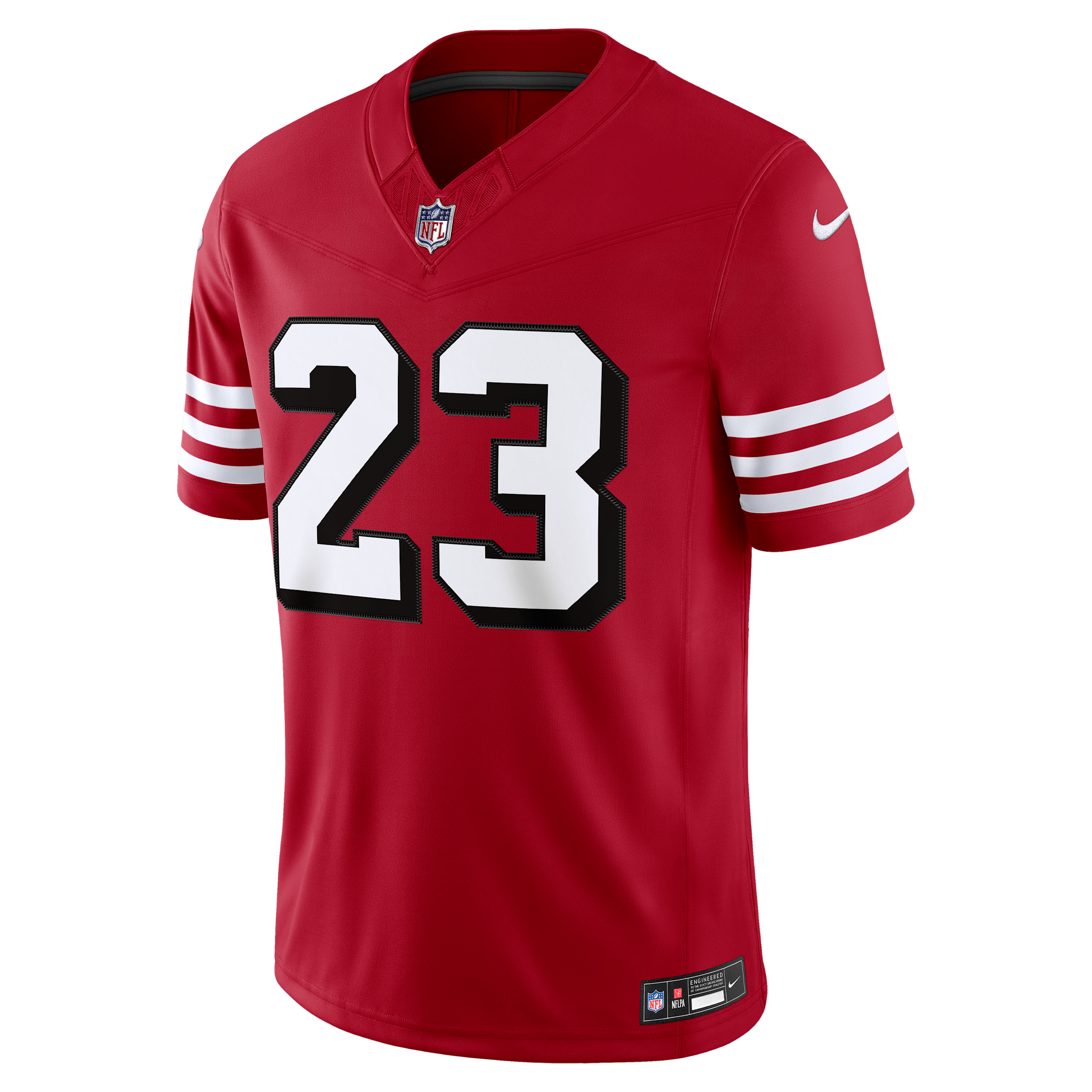 Men's Nike Christian McCaffrey Scarlet San Francisco 49ers Alternate Vapor F.U.S.E. Stitched Limited Jersey
