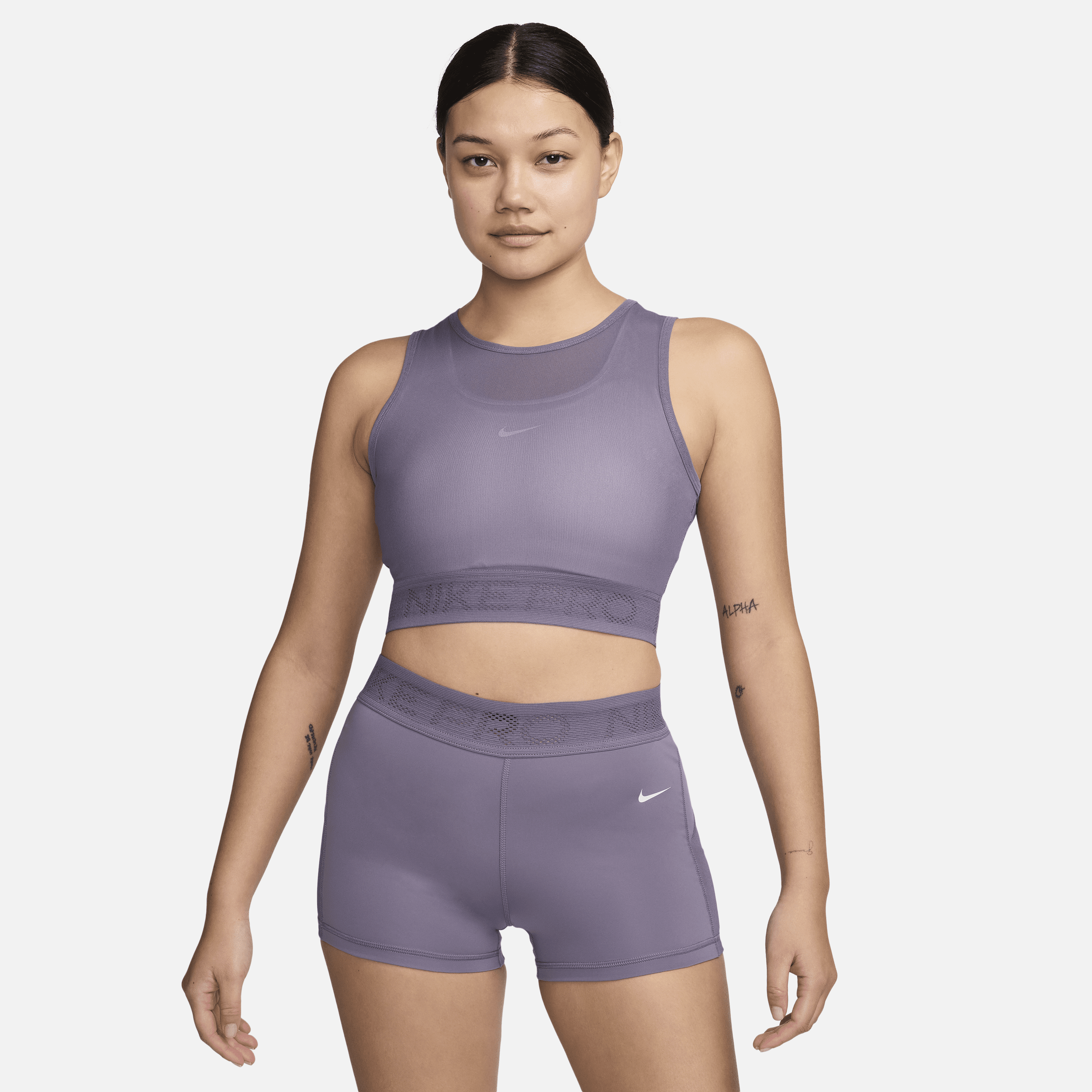 Shop Nike Women's  Pro Mesh Tank Top In Purple