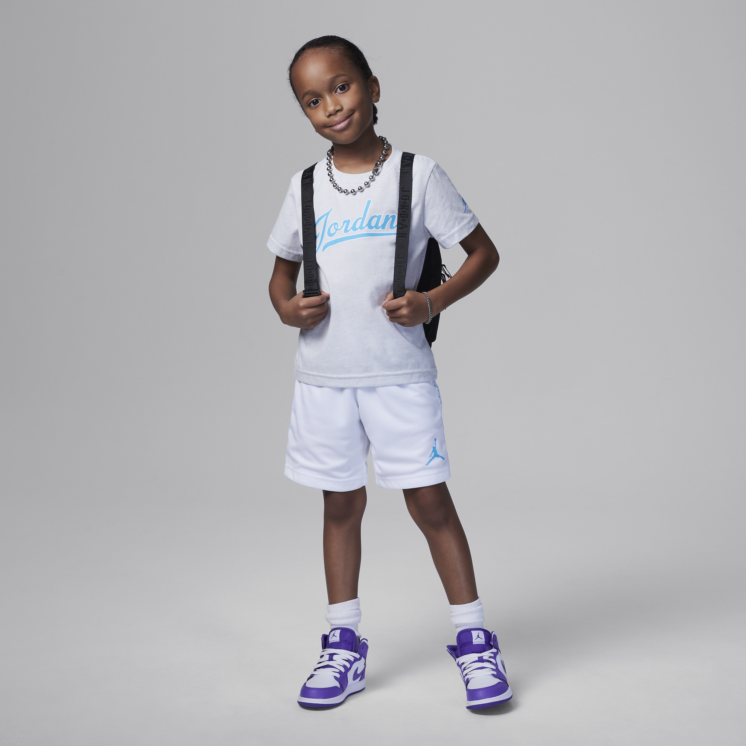 Shop Jordan Mj Flight Mvp Little Kids' Mesh Shorts Set In White