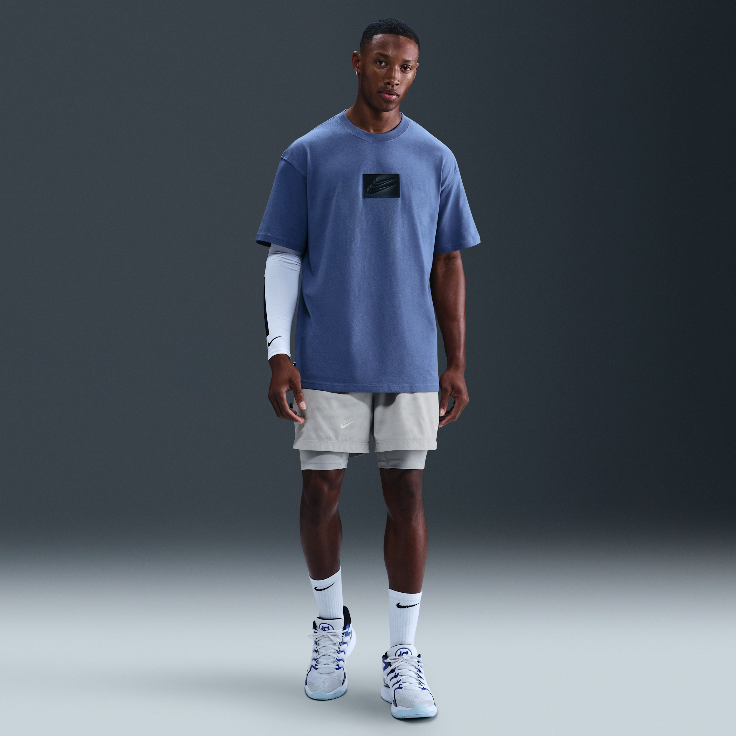 Nike Men's Kd Dna 2-in-1 4" Basketball Shorts In Grey