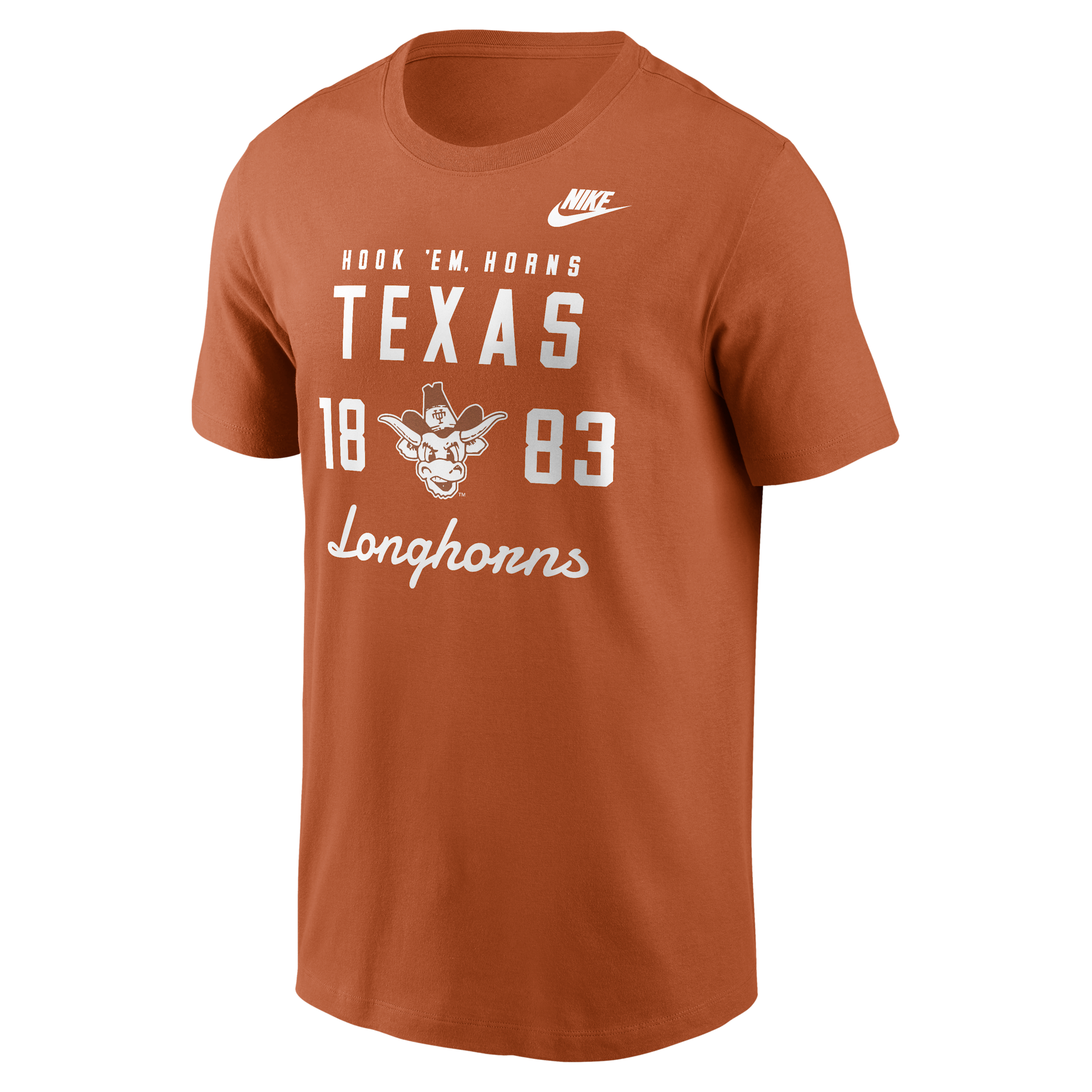 Texas Legacy Stacked Est Nike Men's College T-Shirt in Orange | N19981FTXV-AZ2
