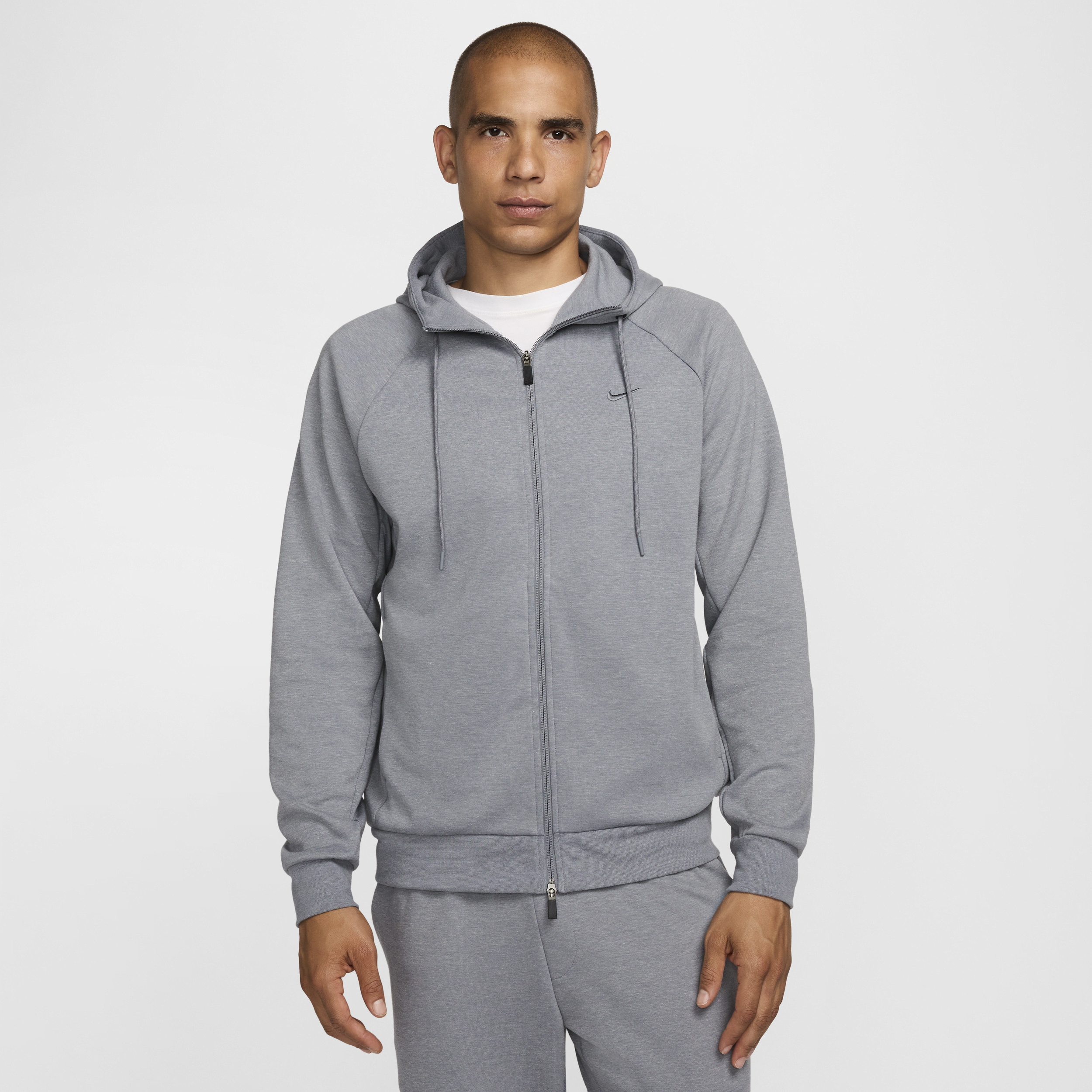Nike Men's Primary Fleece Dri-fit Uv Full-zip Performance Hoodie In Grey