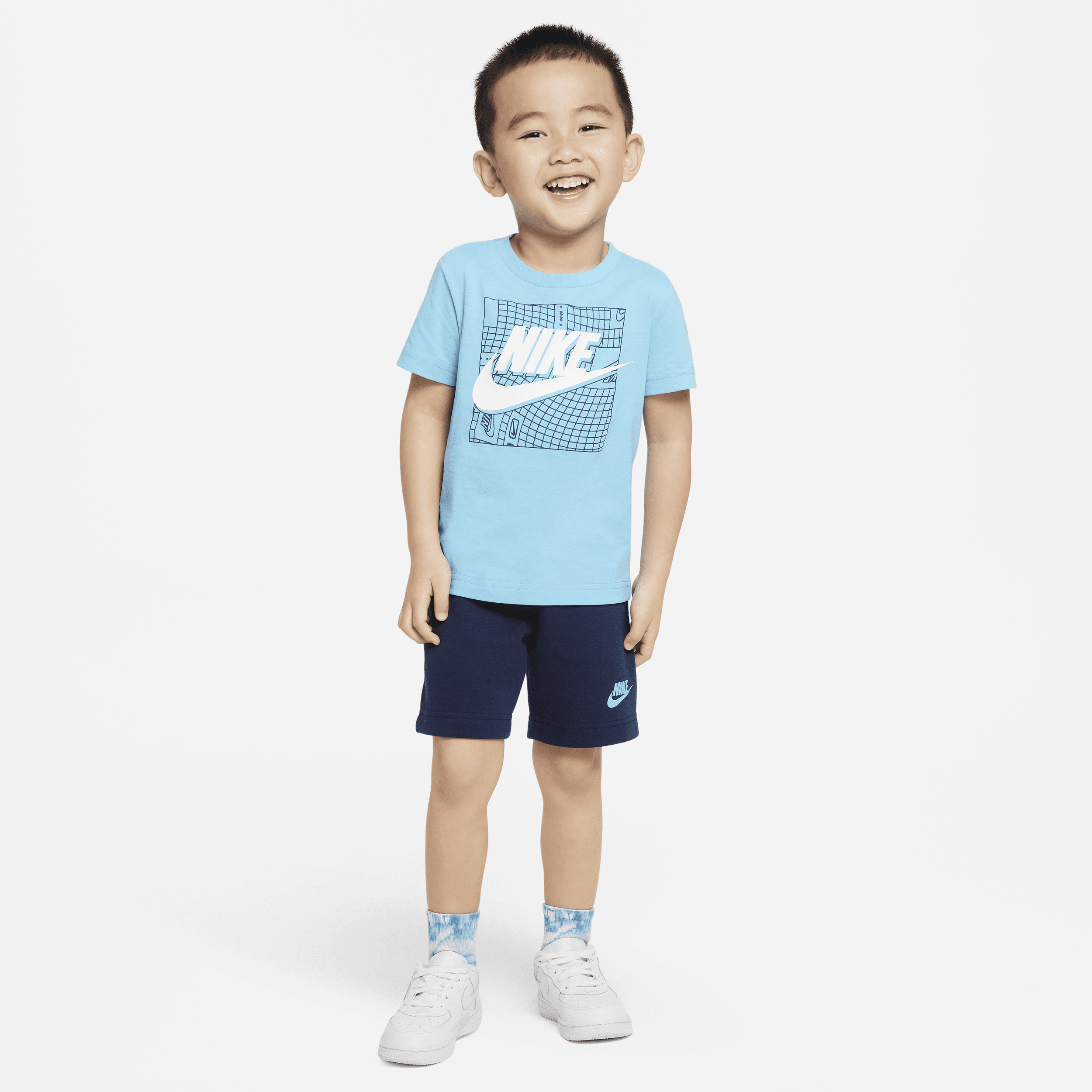 Nike Sportswear Club Shorts Set Toddler Set in Blue 76K485-U90 44$