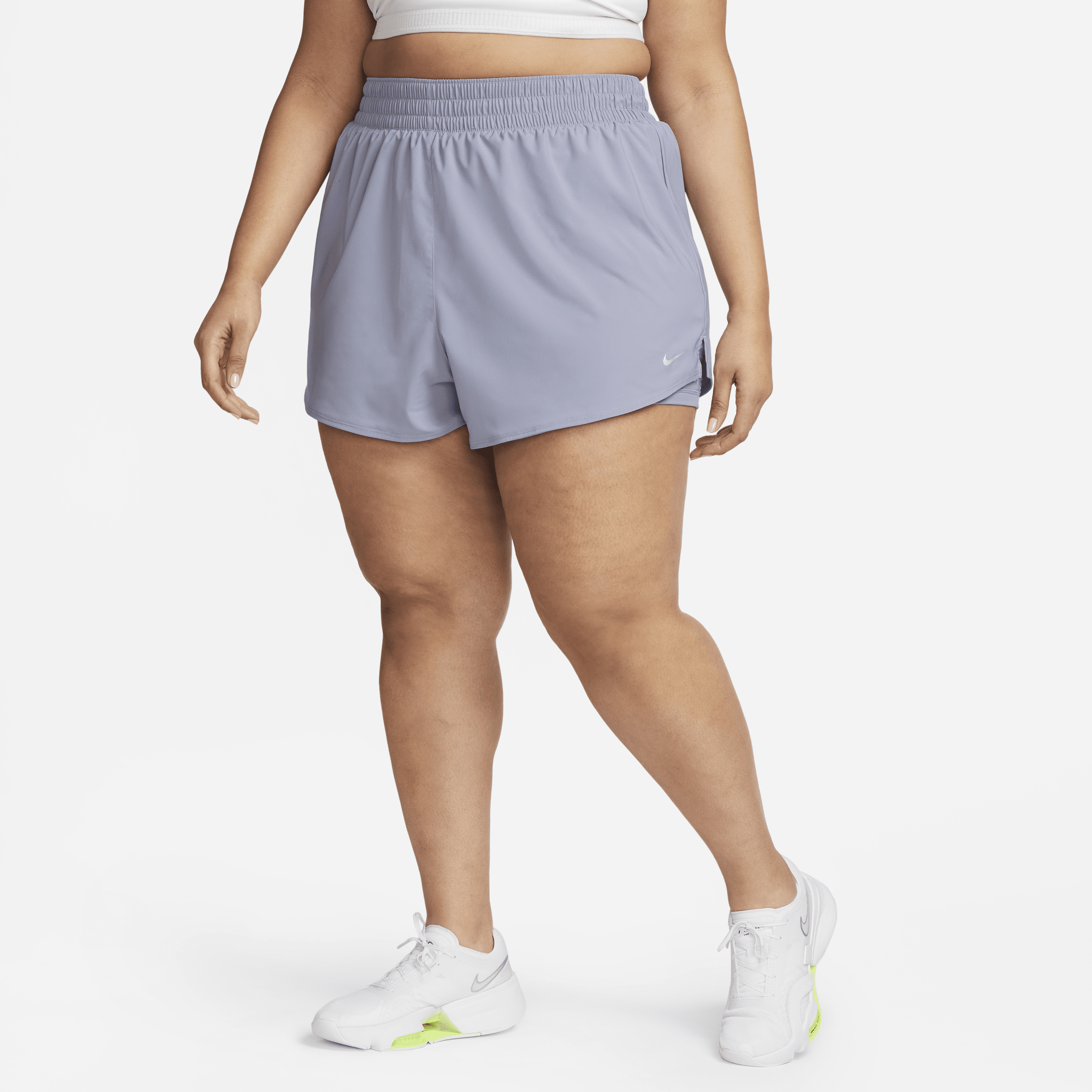Nike Women's Dri-fit One High-waisted 3" 2-in-1 Shorts (plus Size) In Purple