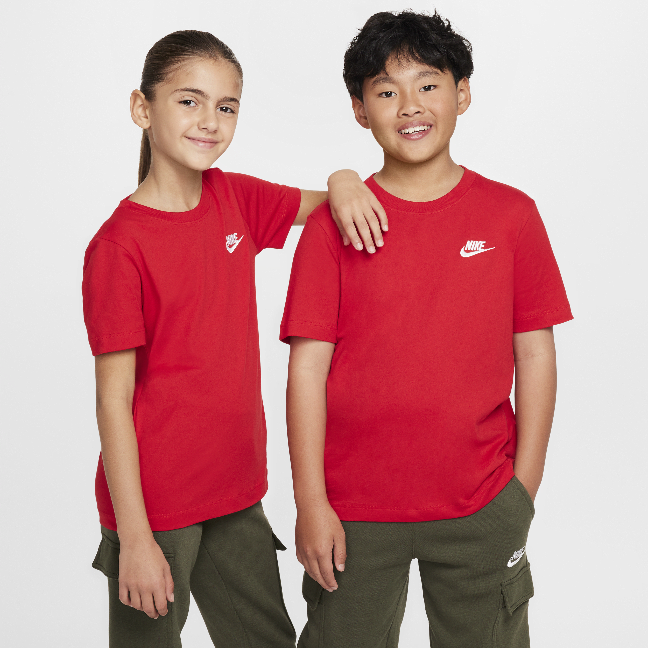 Nike Sportswear Big Kids' T-Shirt in Red, Size: Small | FZ5177-657