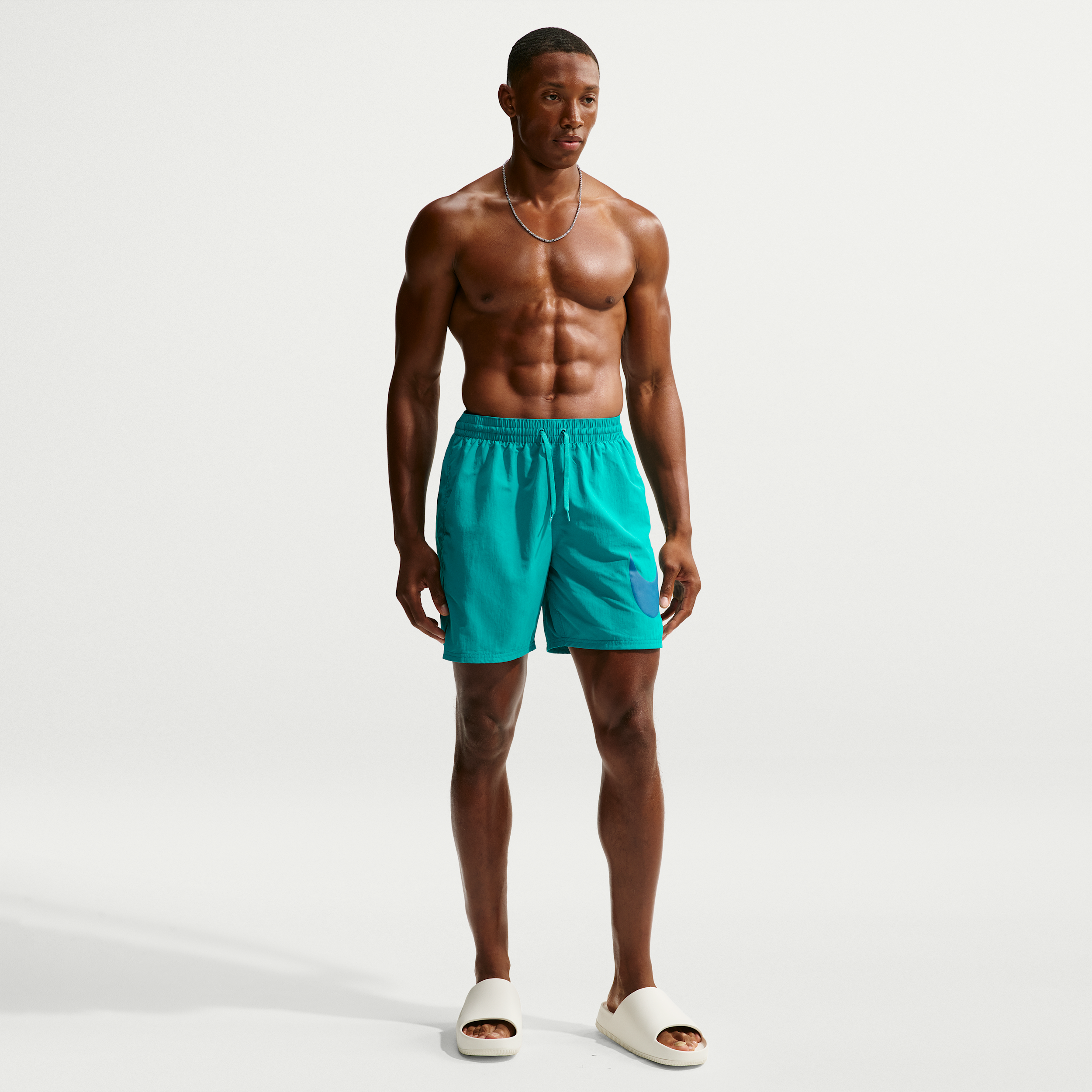 Nike Men's Swim Breaker 7" Fully Lined Volley Short in Green | NESSF508-385