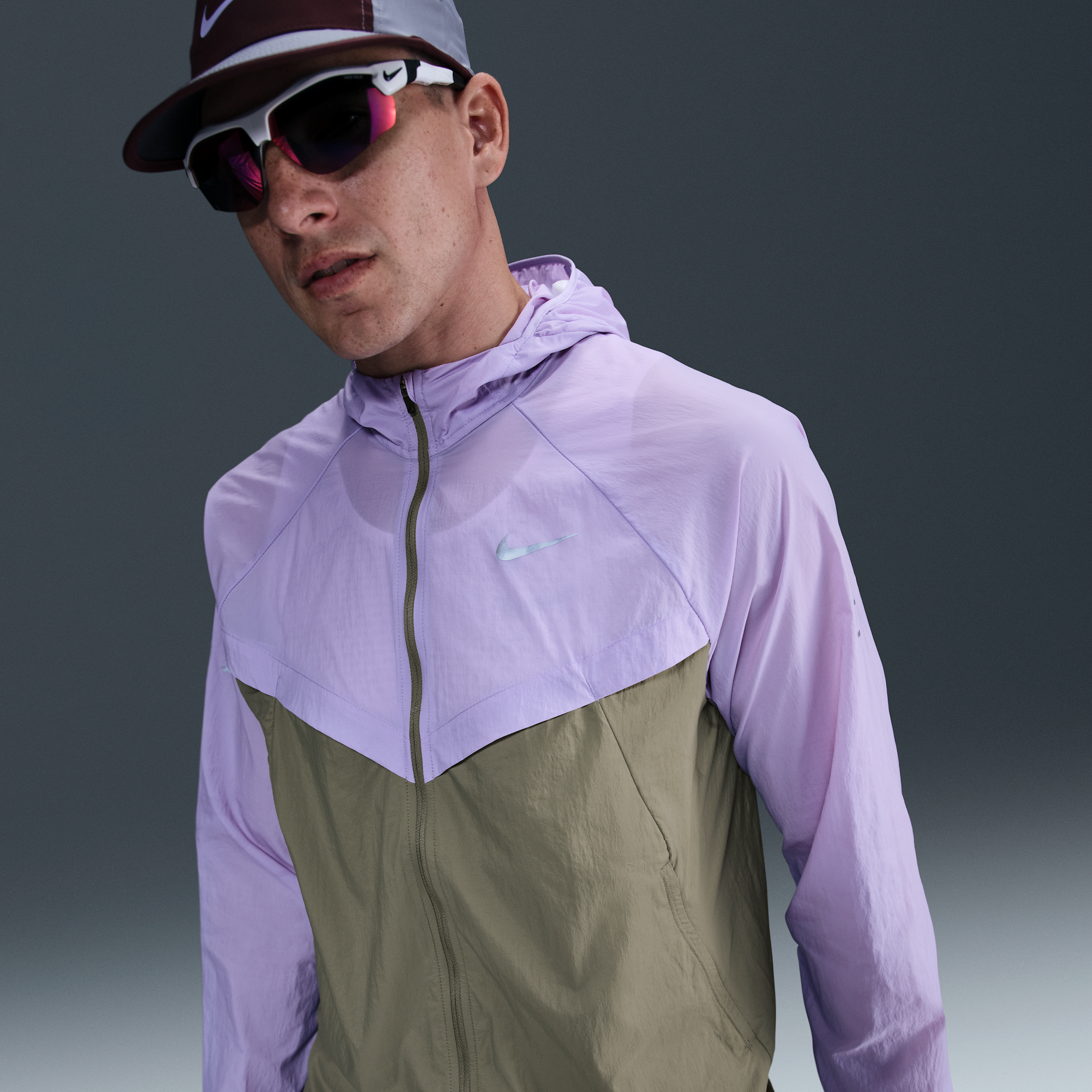 Nike Men's Stride Repel Uv Running Jacket In Purple