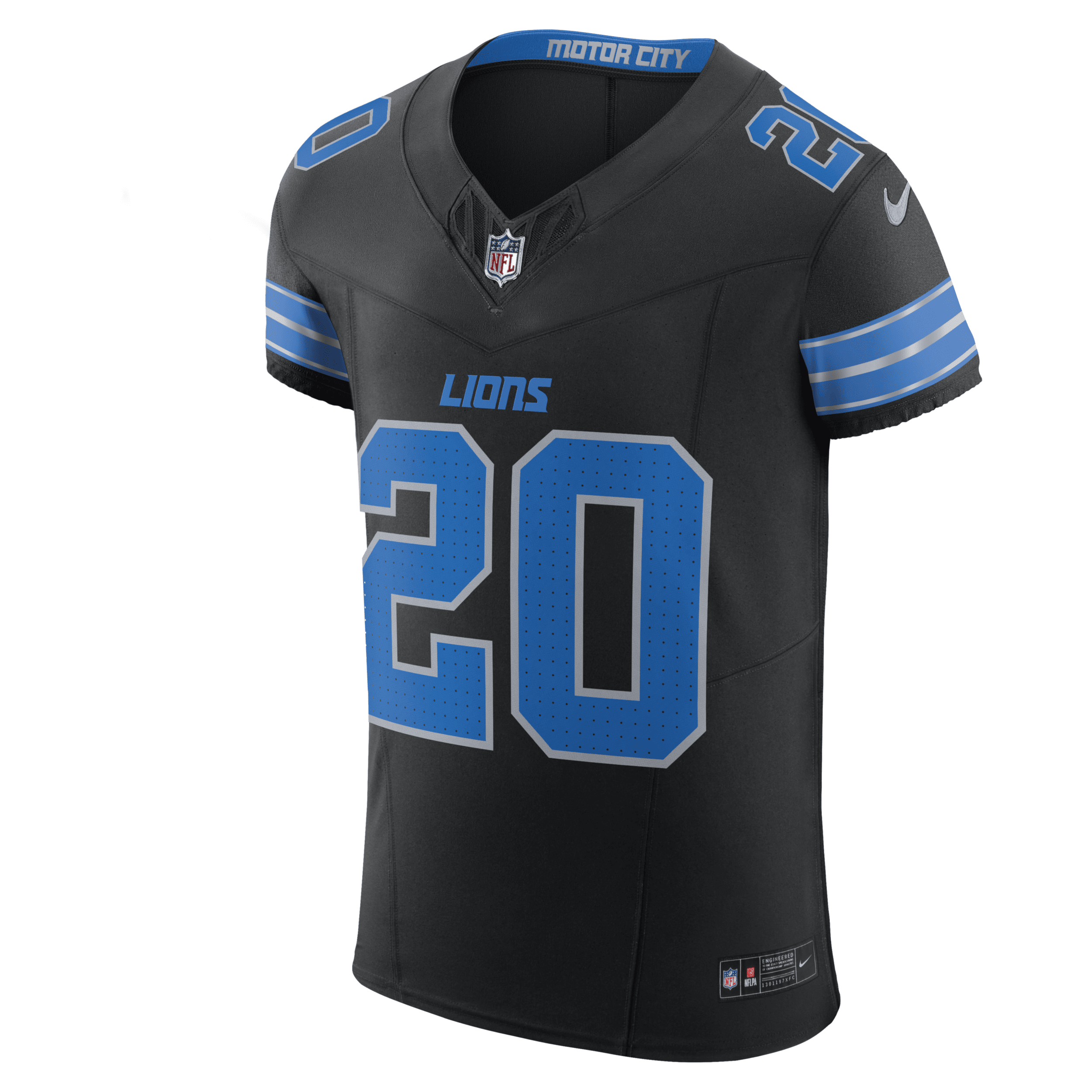Barry Sanders Detroit Lions Nike Men's Dri-FIT NFL Elite Football Jersey in Black | 58NM0B9MW1K-XKM