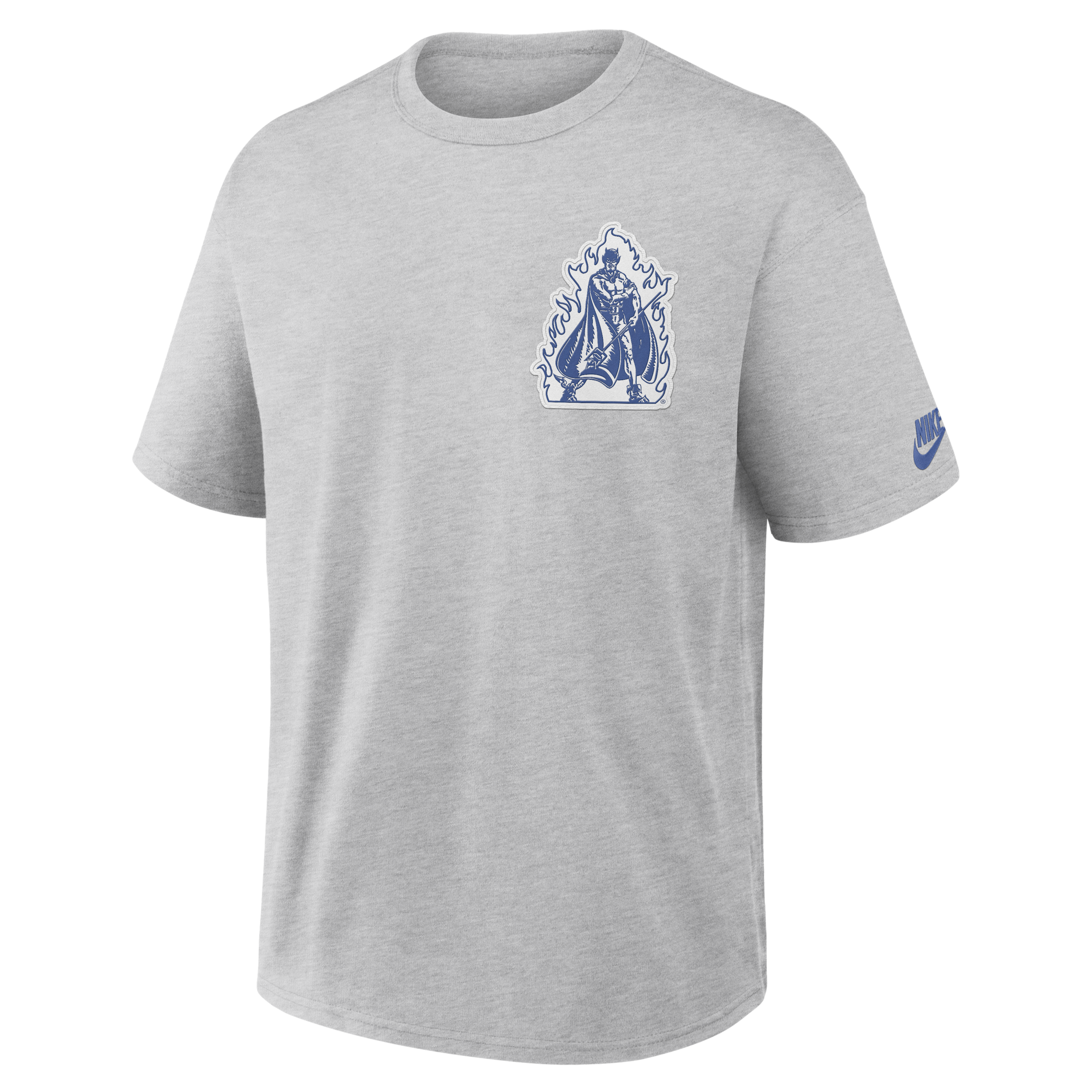Nike Men's Duke Blue Devils Grey Heather Set On Max90 Legacy T-Shirt, XXL, Gray