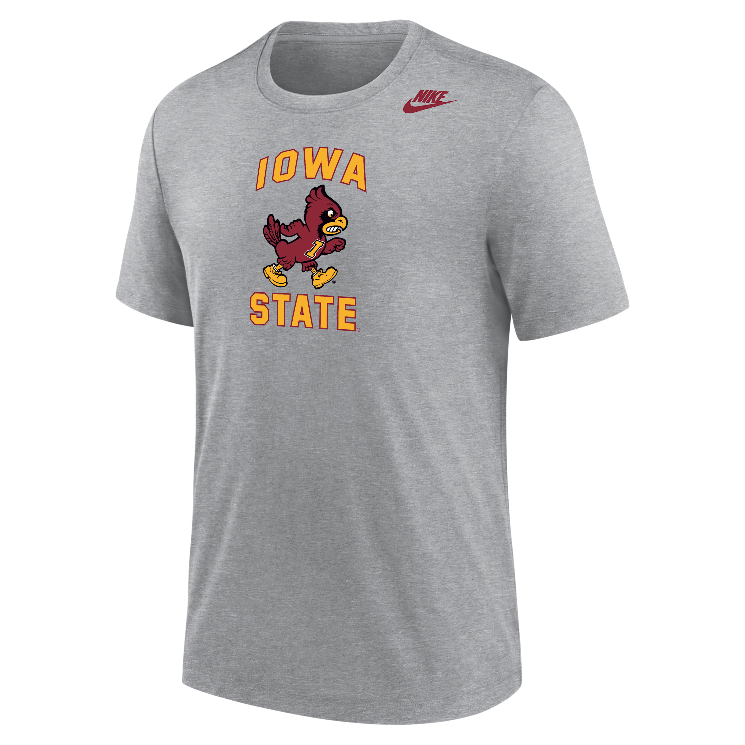 Iowa State Cyclones Nike Men's Football Tri-Blend T-Shirt in Grey | M21372P396IAST-DGH