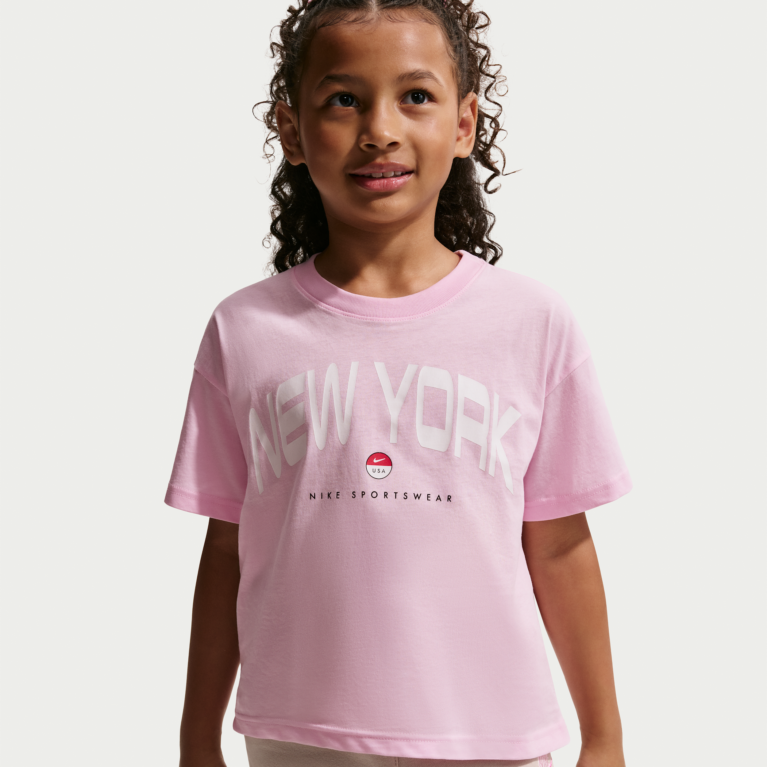 Nike Sportswear Big Kids' (Girls') T-Shirt in Pink | IQ5271-663
