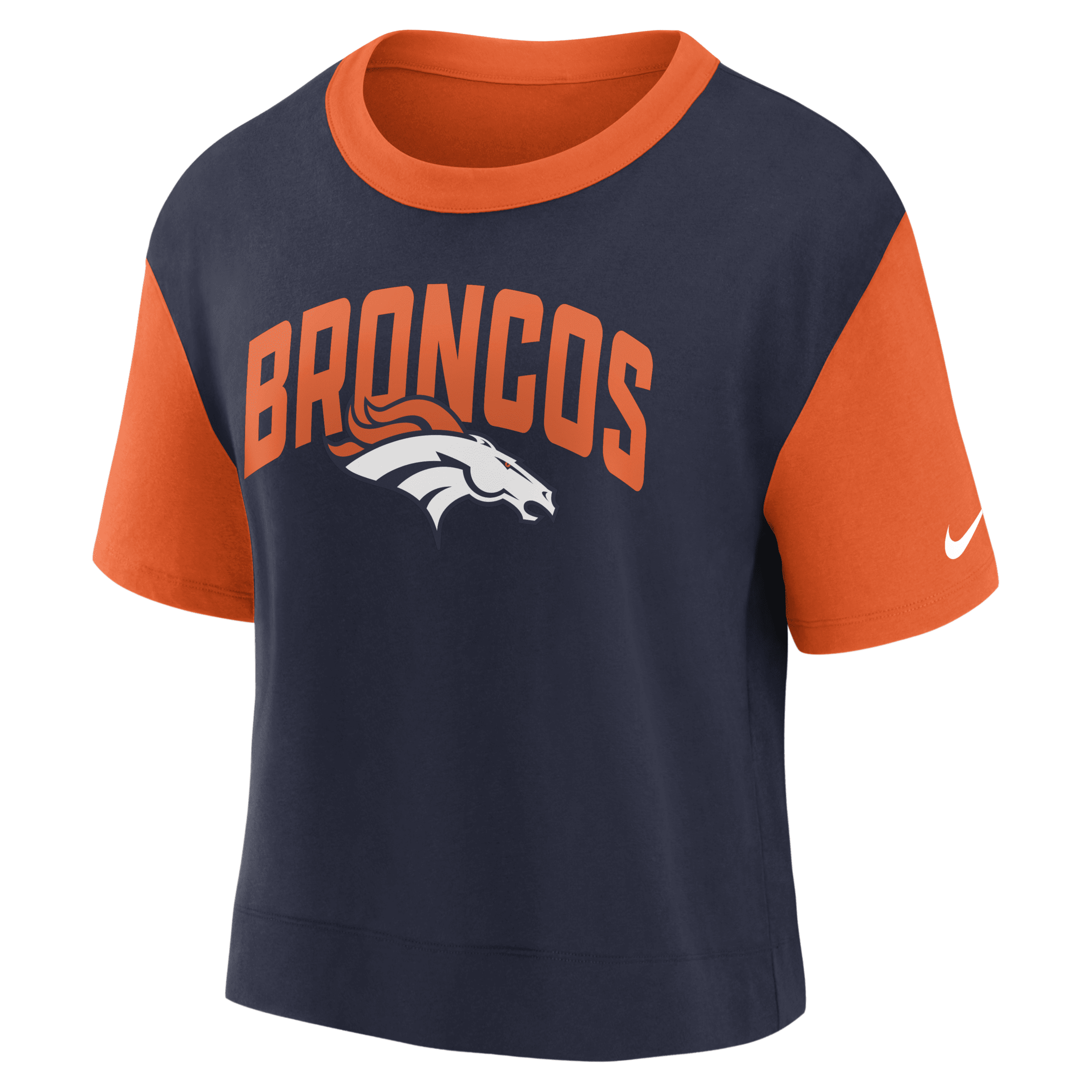 Shop Nike Women's Fashion (nfl Denver Broncos) High-hip T-shirt In Orange