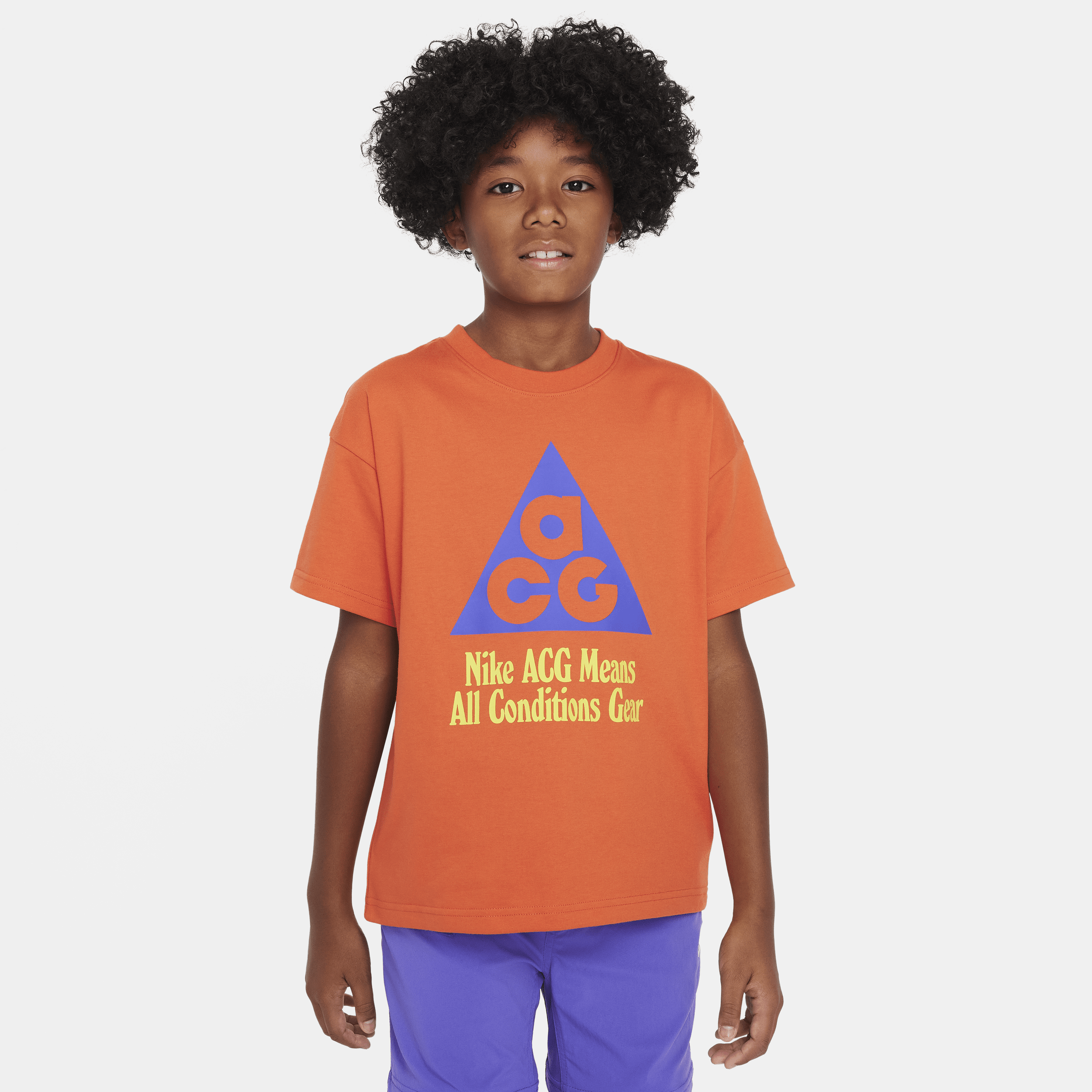 Nike Acg Big Kids' T-shirt In Orange