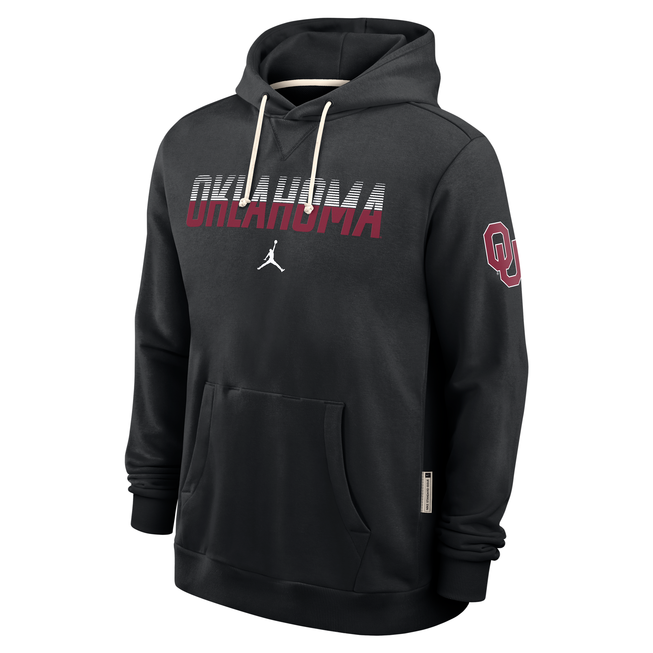 Men's Oklahoma Sideline Standard Issue Jordan Brand Dri-FIT College Pullover Hoodie in Black | 0JAZ00AOKN-8DF