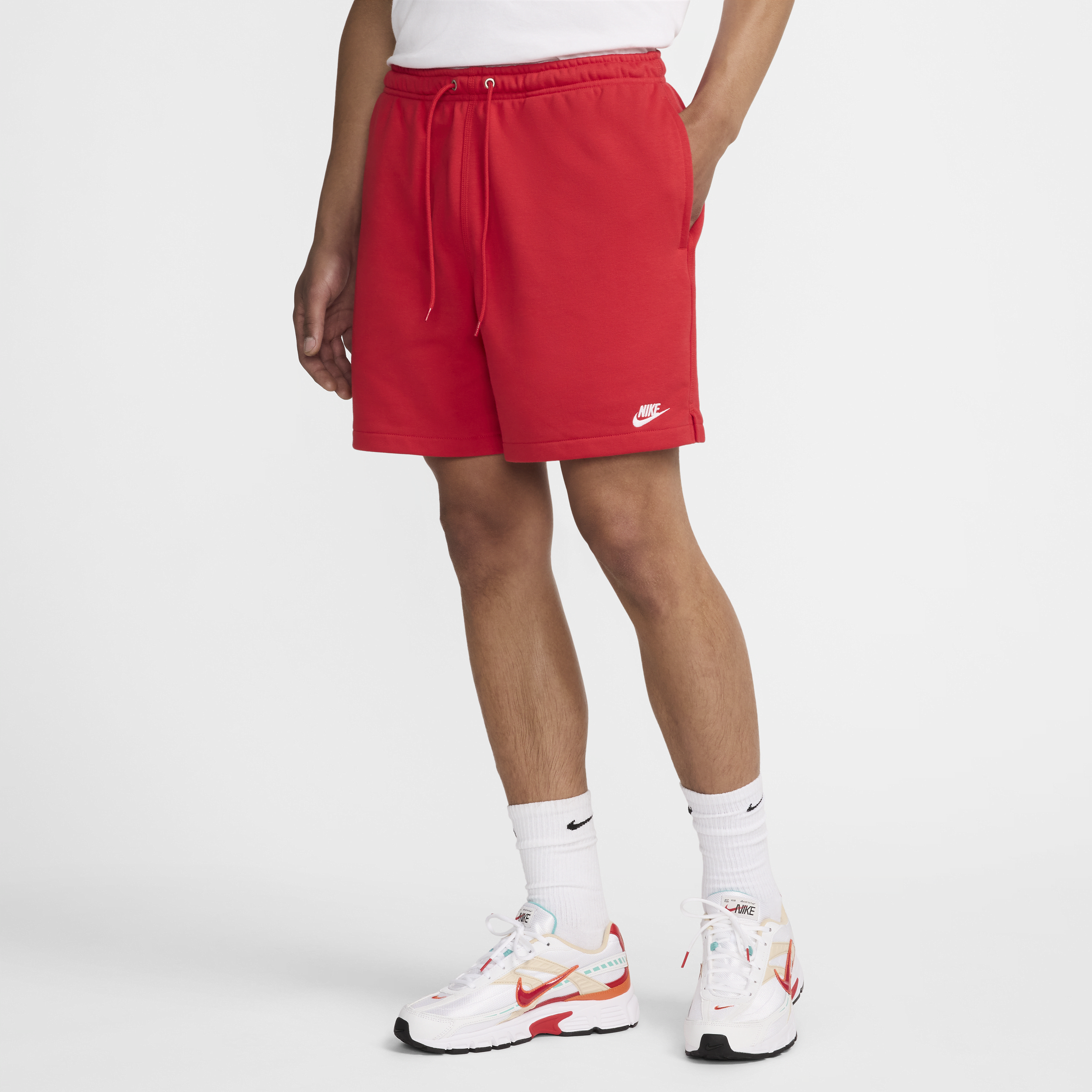 Nike Men's Club French Terry Flow Shorts In Red