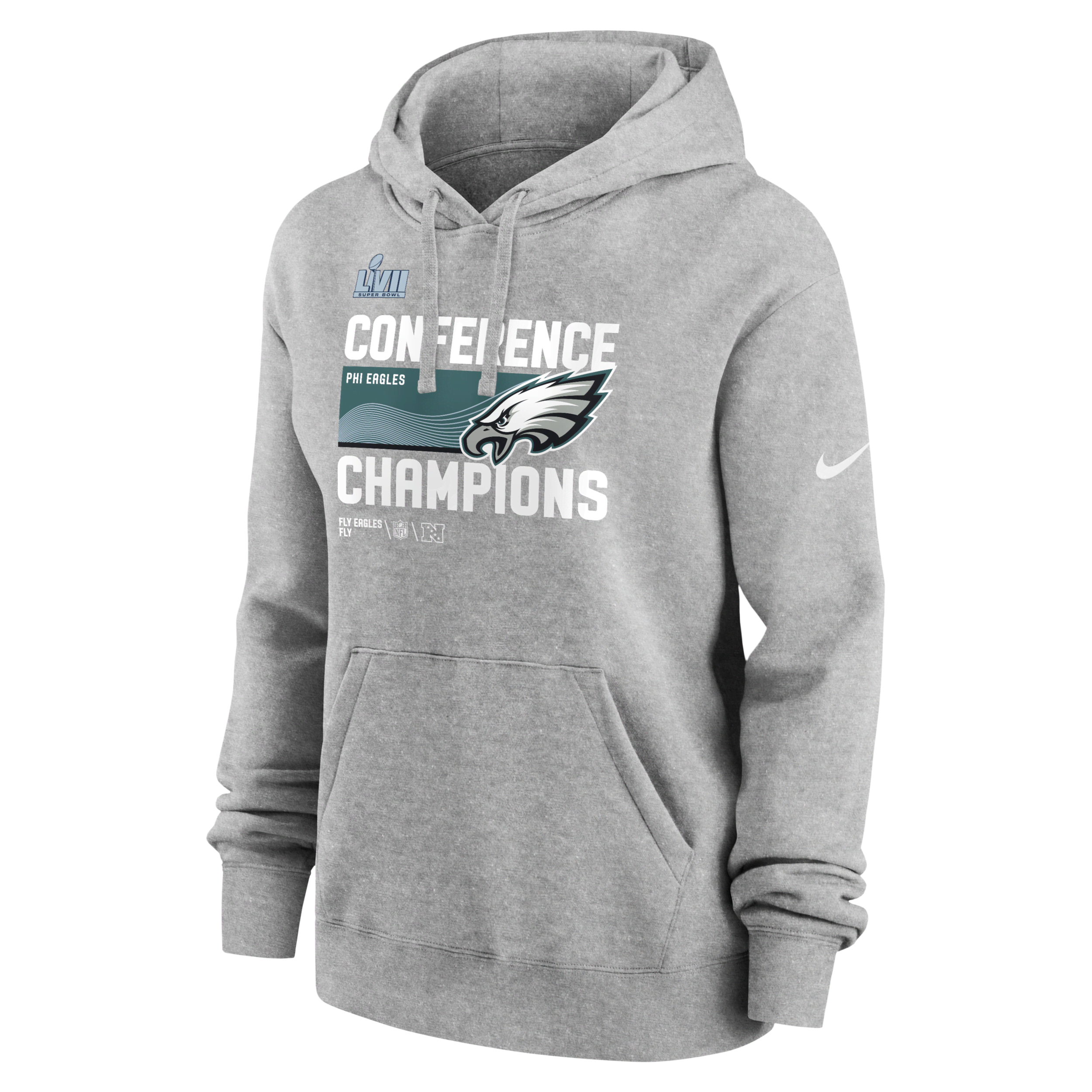 Nike Women's 2022 Nfc Champions Trophy (nfl Philadelphia Eagles) Pullover  Hoodie In Grey