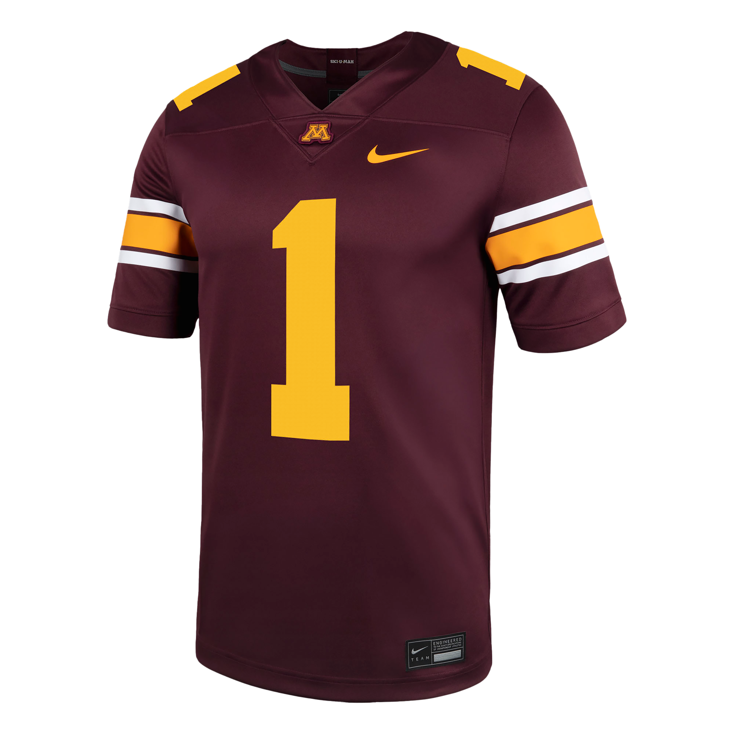 Nike Men's Minnesota Golden Gophers #1 Maroon Replica Football Jersey, XXL, Red