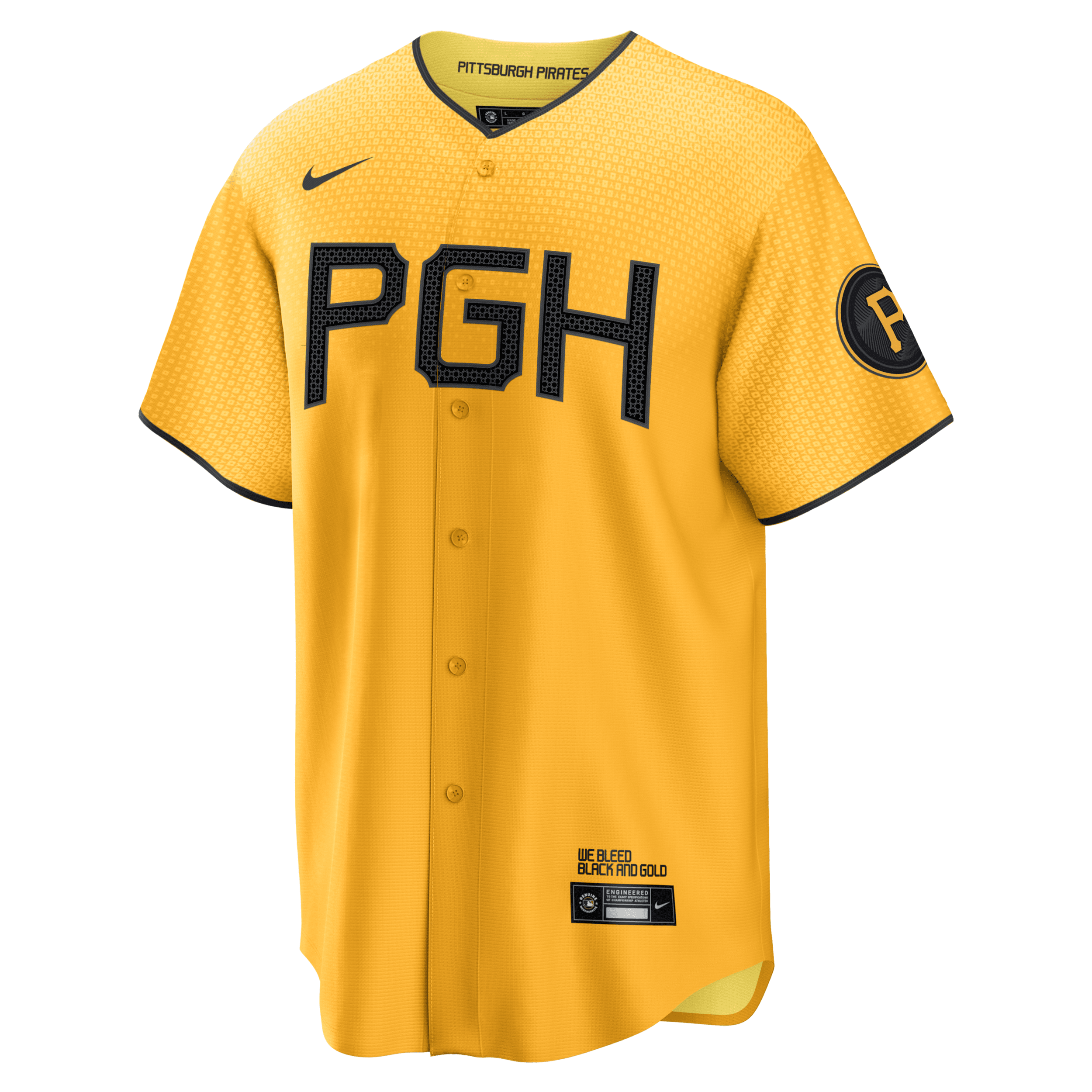Nike Men's MLB Pittsburgh Pirates City Connect Replica Baseball Jersey in Yellow | T77001O1PTB-CC4
