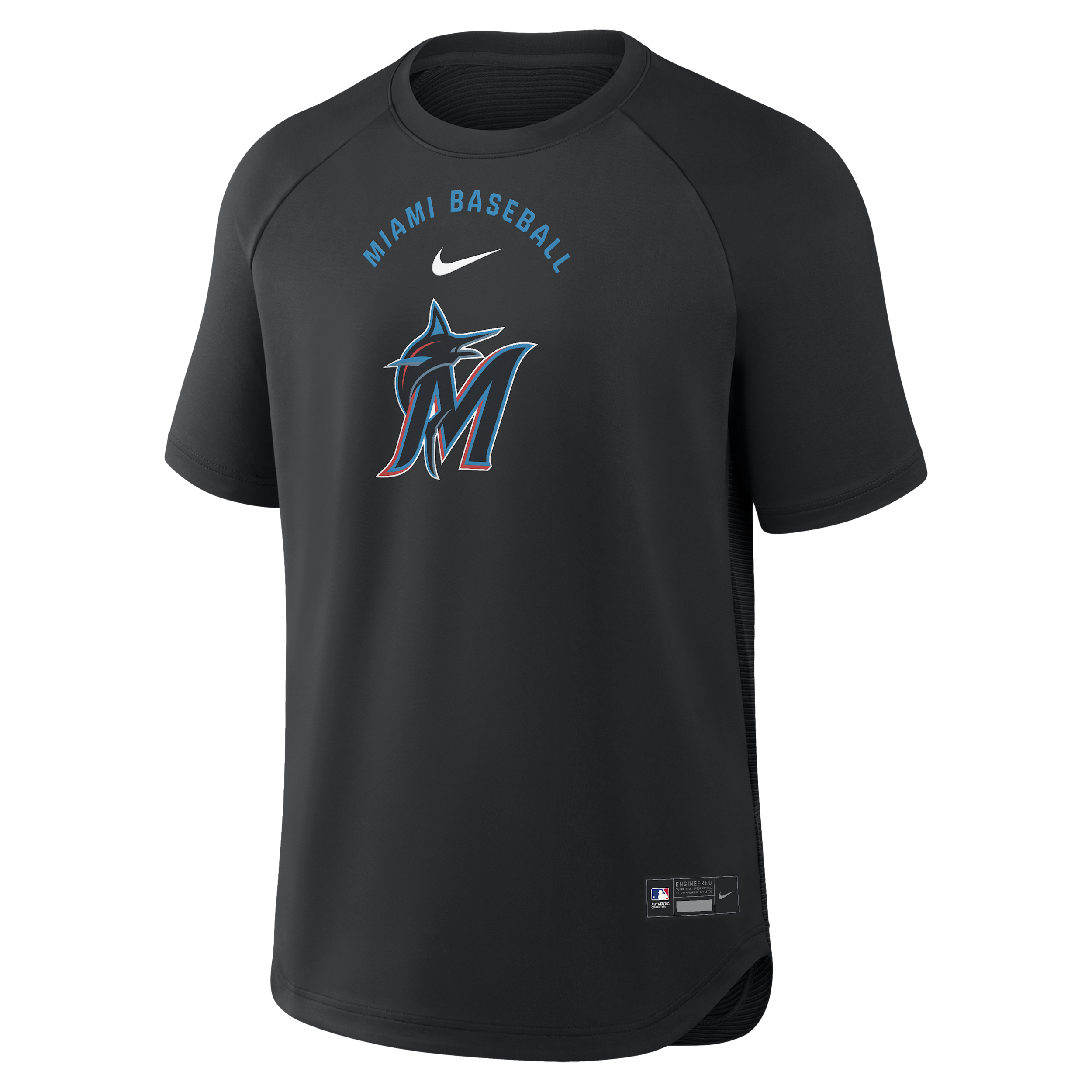 Miami Marlins Authentic Collection Batting Practice Pregame Nike Men's Dri-FIT MLB Top in Black | 04HG912ZMQM-7DX