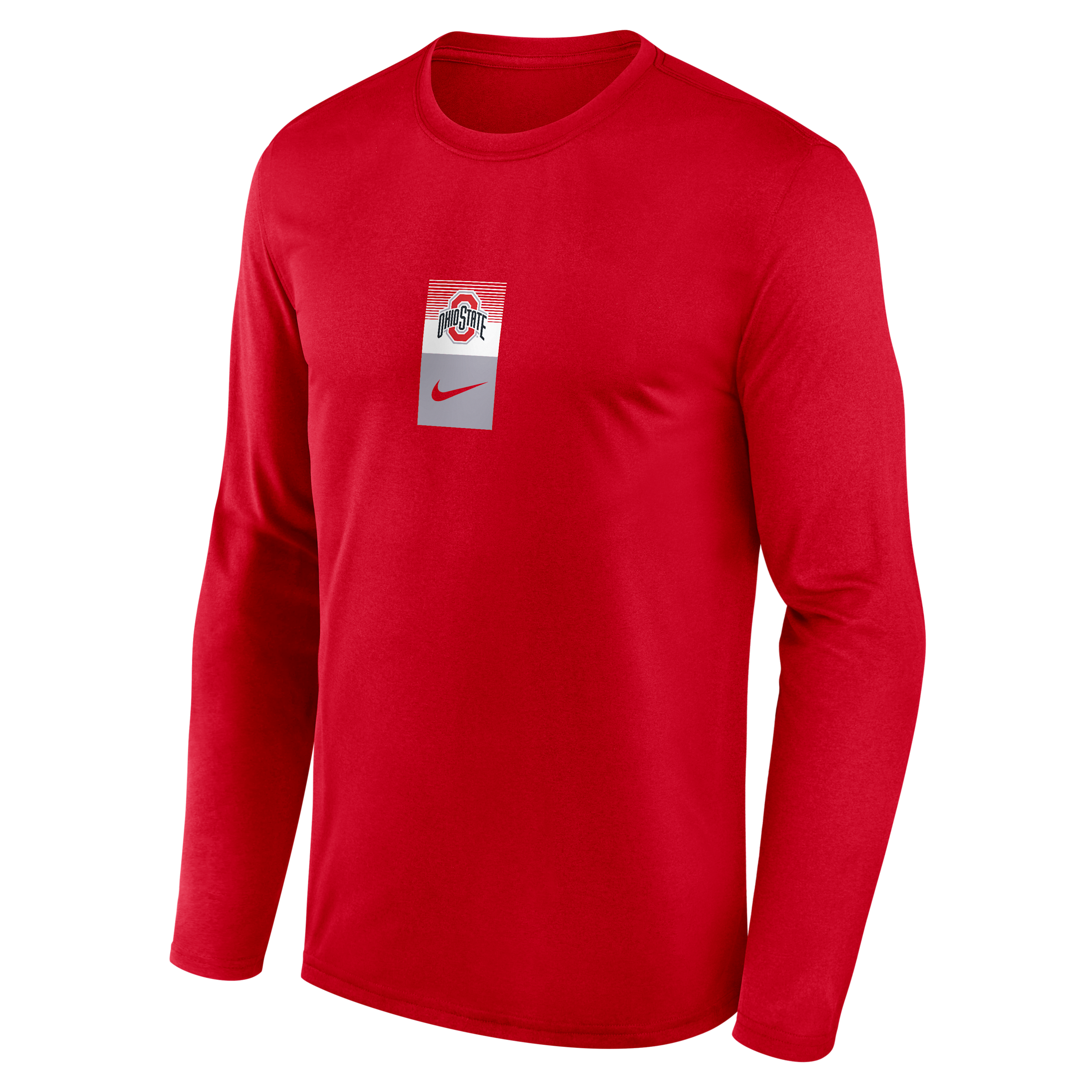 Ohio State Primetime Stack Legend Nike Men's Dri-FIT College Long-Sleeve T-Shirt in Red | NKGT65NOH-EJK