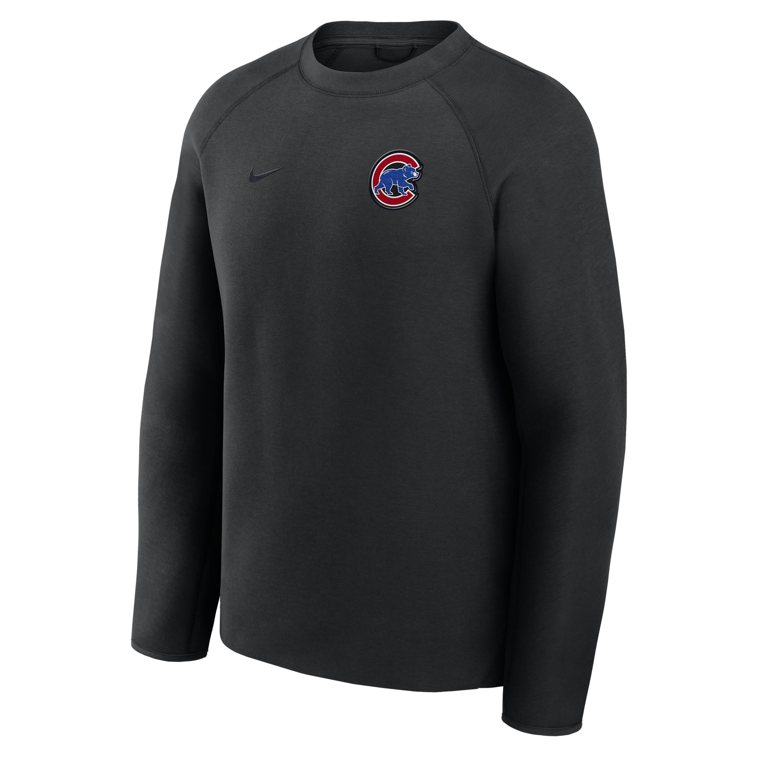 Chicago Cubs Tech Fleece Nike Men's MLB Pullover Crew in Black | 05L6912ZEJ-6DU
