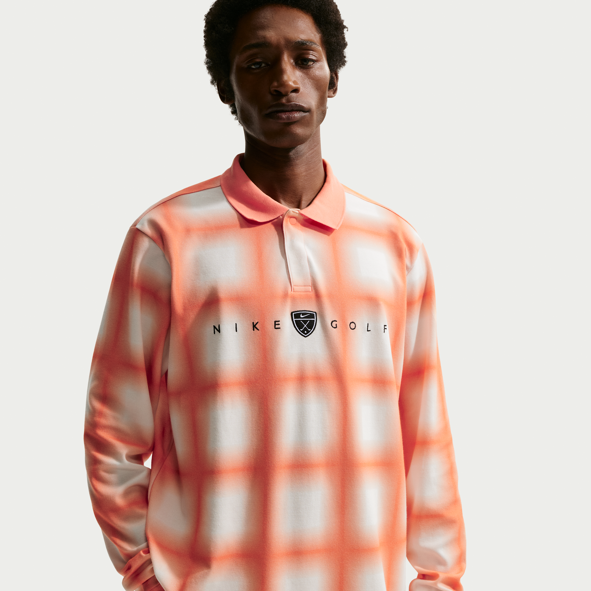 Nike Men's Fairway Fresh Dri-FIT Loose Long-Sleeve Golf Polo in Orange | II0772-835