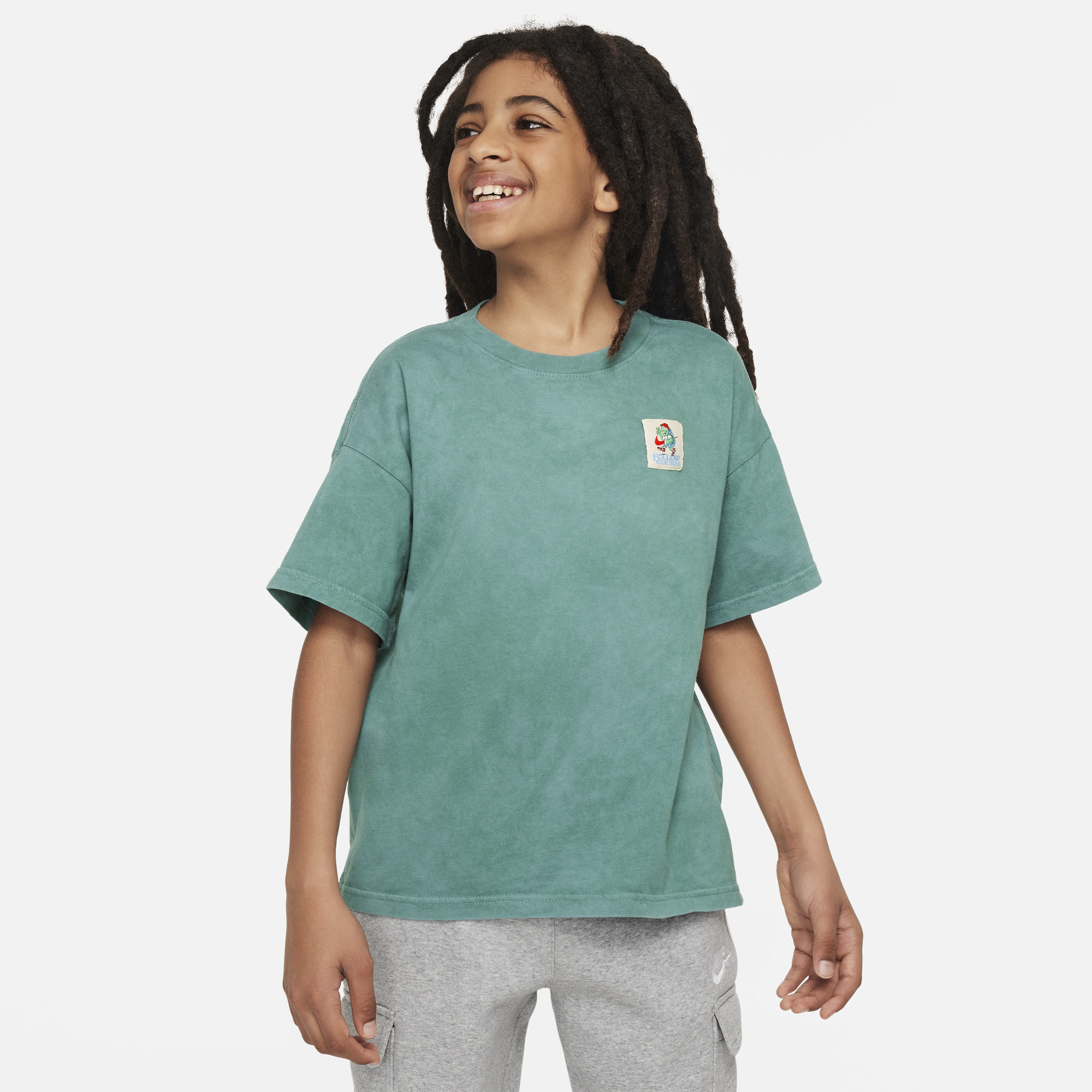Shop Nike Sportswear Big Kids' T-shirt In Green