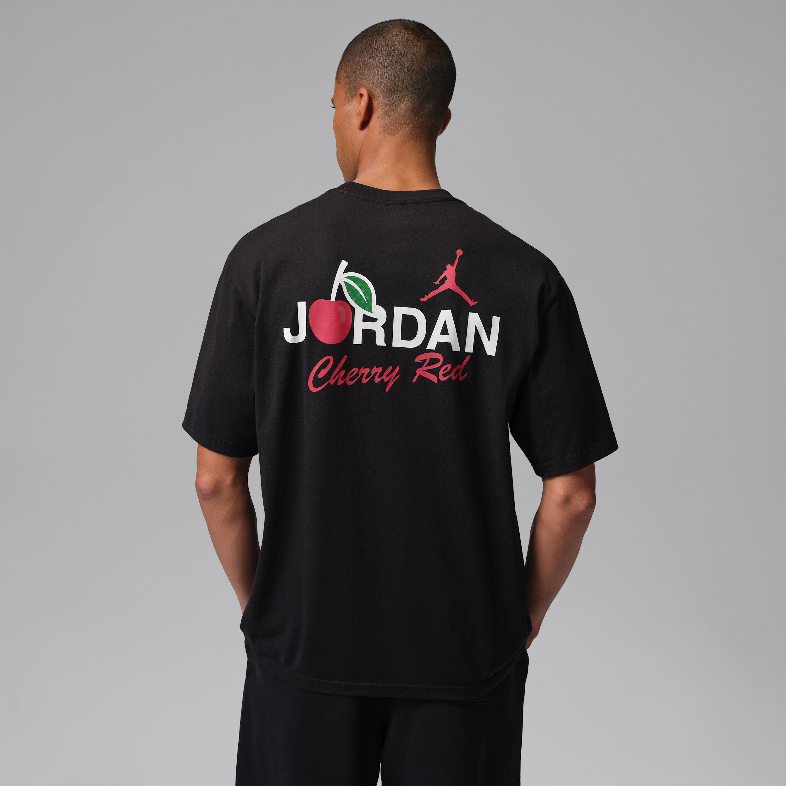 Jordan Mens Statement 1985 Short Sleeve Crew CP - Black/Red/White