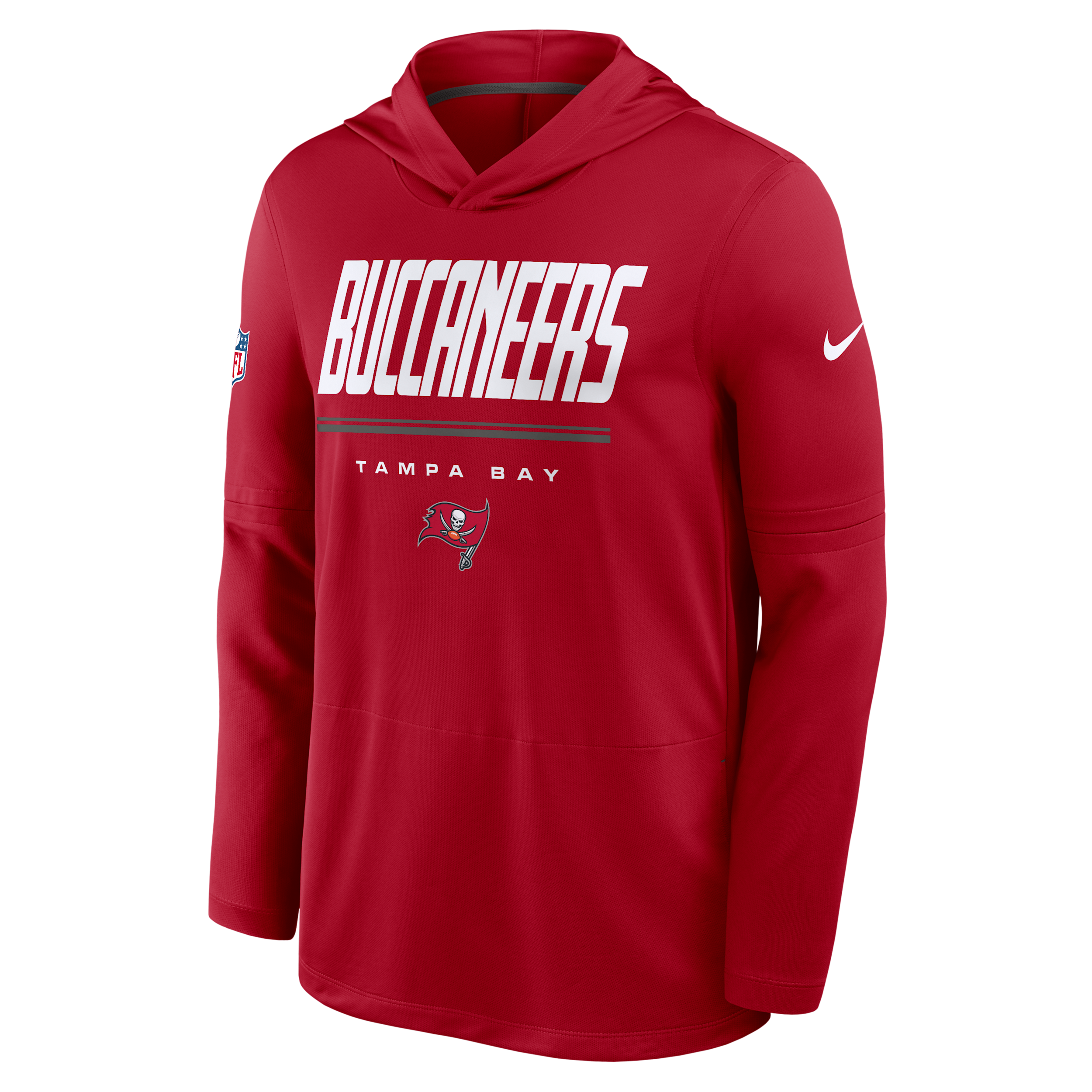 Tampa Bay Buccaneers Sideline Nike Men's Dri-FIT NFL Long-Sleeve Hooded Top in Red | 03B9959Z8B-TG4