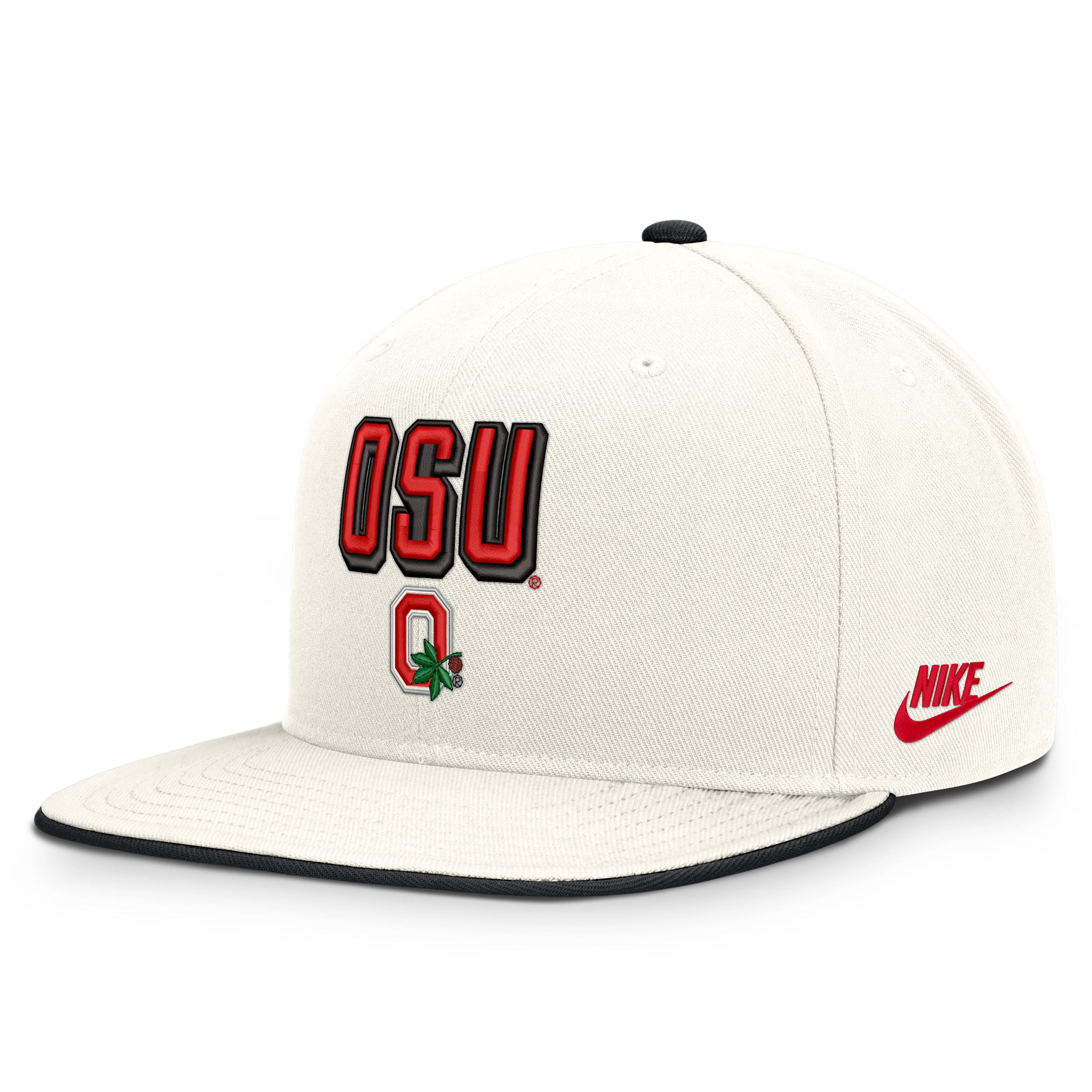 Ohio State Legacy Letter & Mascot Pro Nike Men's Dri-FIT College Adjustable Hat in White | NC12422MOBV-207