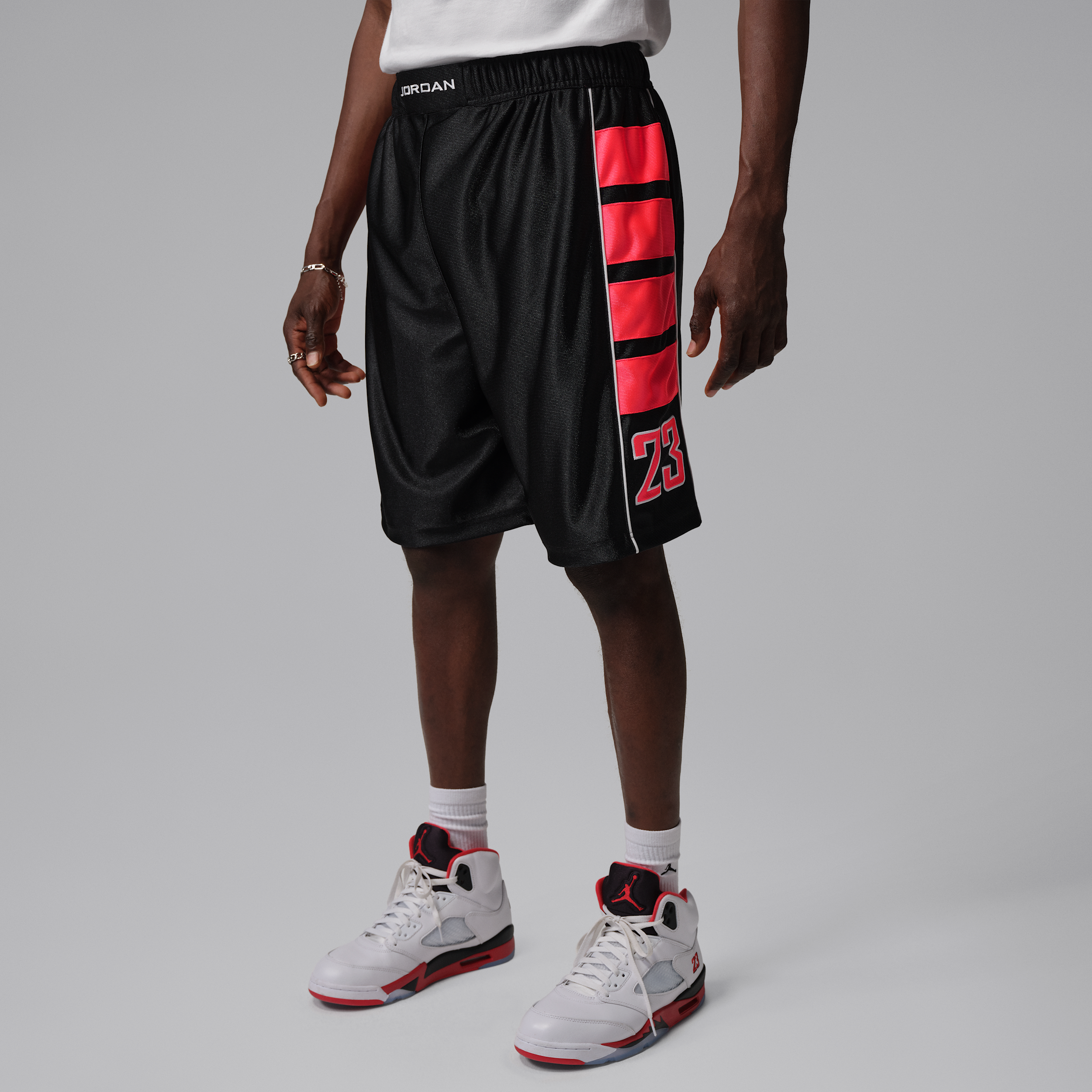 Jordan Mens Essentials Cat Scratch Shorts - - Black / Infrared 23